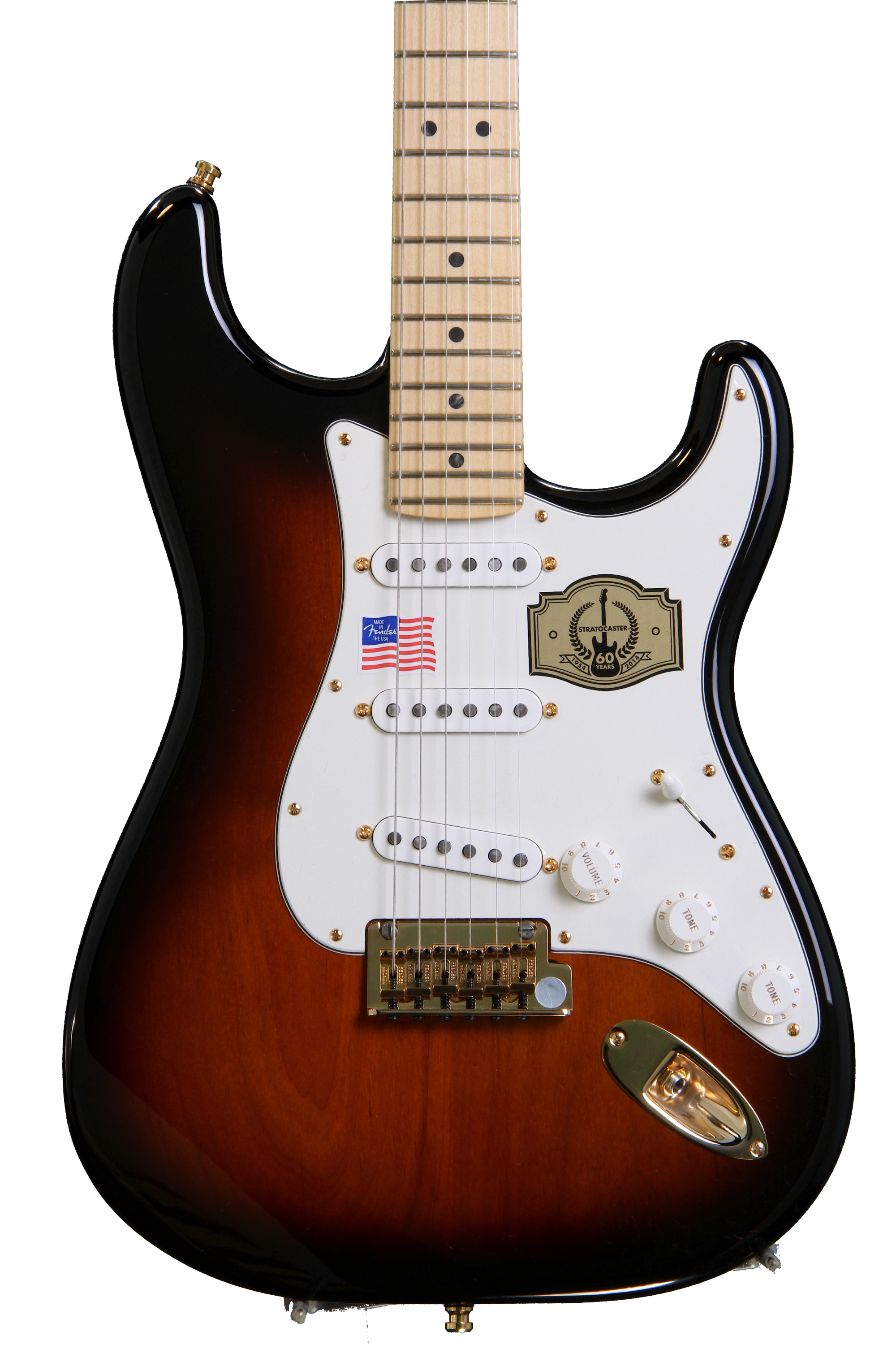 ギター Fender USA Stratocaster 60th Fender 60th Anniv. Comm. Strat - 2-Color Sunburst | Sweetwater