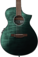 Photo of Ibanez AEWC32FMGSF Acoustic-electric Guitar - Dark Green Sunset Fade