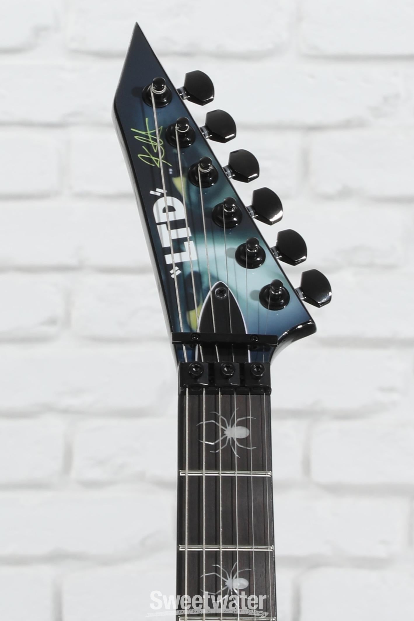 ESP LTD Kirk Hammett Signature KH-WZ White Zombie Electric Guitar - Black with Graphic