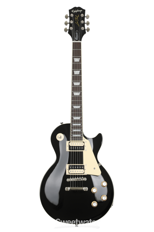 Epiphone Les Paul Classic Electric Guitar - Ebony | Sweetwater Epiphone Les Paul Classic Electric Guitar - Ebony | Sweetwater