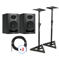 Photo of Kali Audio LP-6 V2 6.5-inch Powered Studio Monitor Pair with Stands and Cables - Black