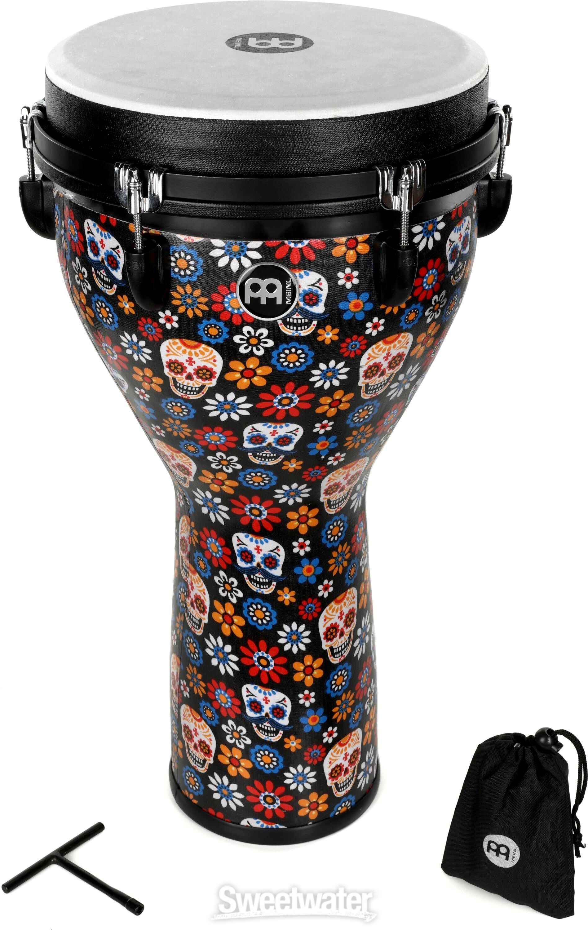 Meinl Percussion Jumbo Djembe - 12-inch - Day of the Dead | Sweetwater