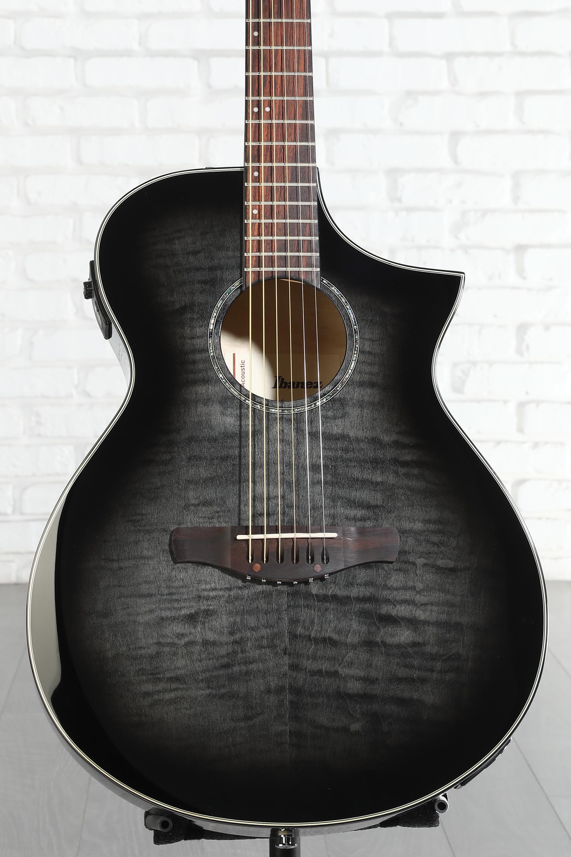Ibanez AEWC400 Acoustic-Electric Guitar - Transparent Black