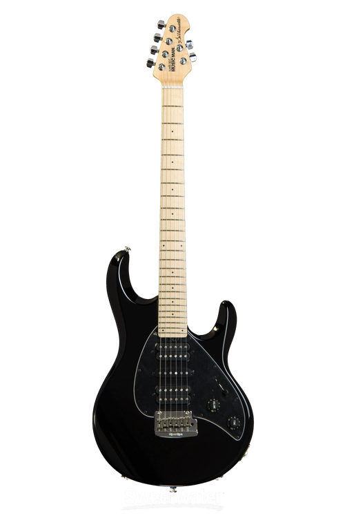 Ernie Ball Music Man Silhouette HSH Trem - Black, Maple Fingerboard |  Sweetwater