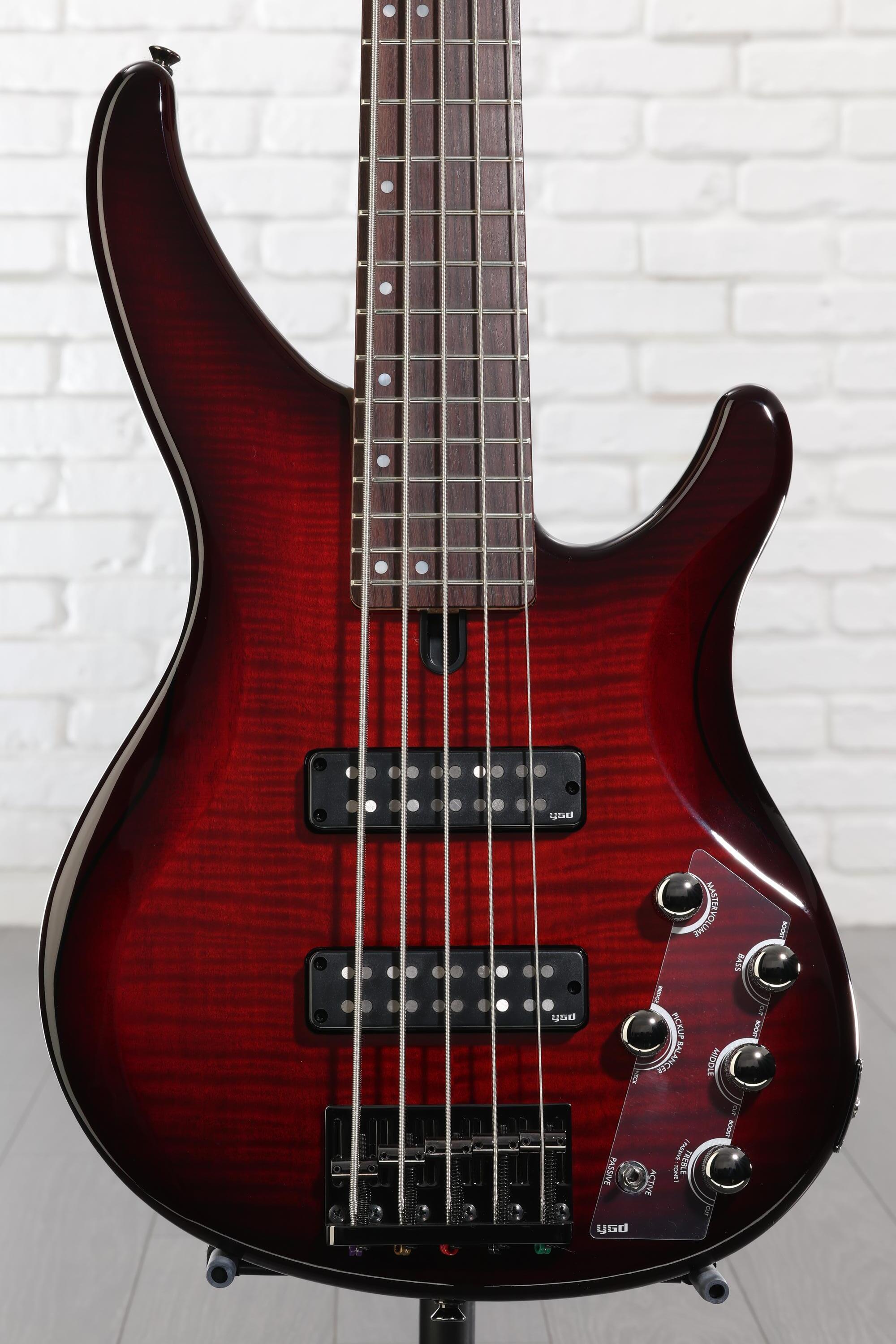 Yamaha TRBX605FM 5-string Bass Guitar - Dark Red Burst | Sweetwater