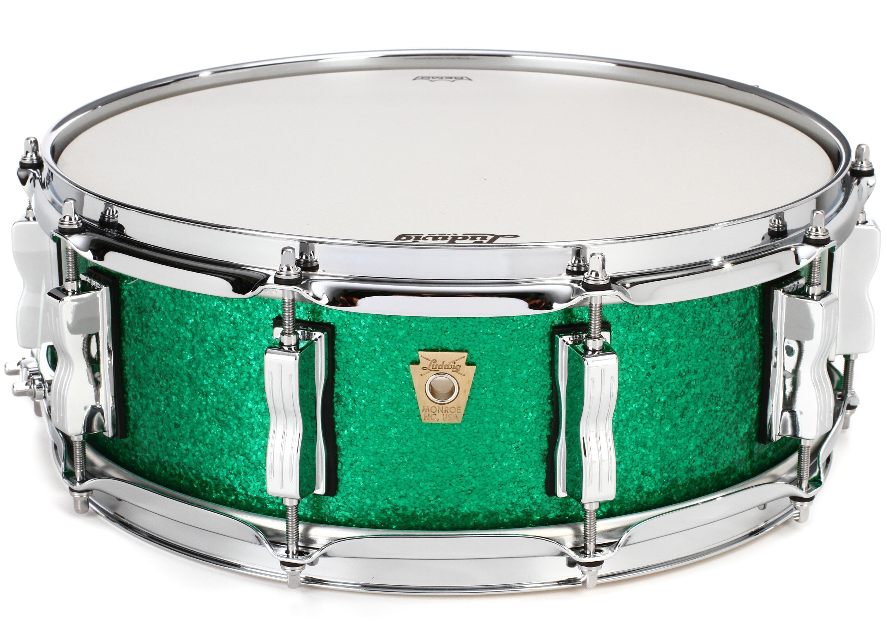 Ludwig Classic Maple Snare Drum - 5-inch x 14-inch - Green Sparkle