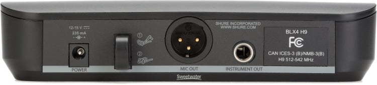 Shure BLX14 Wireless Guitar System - H9 Band