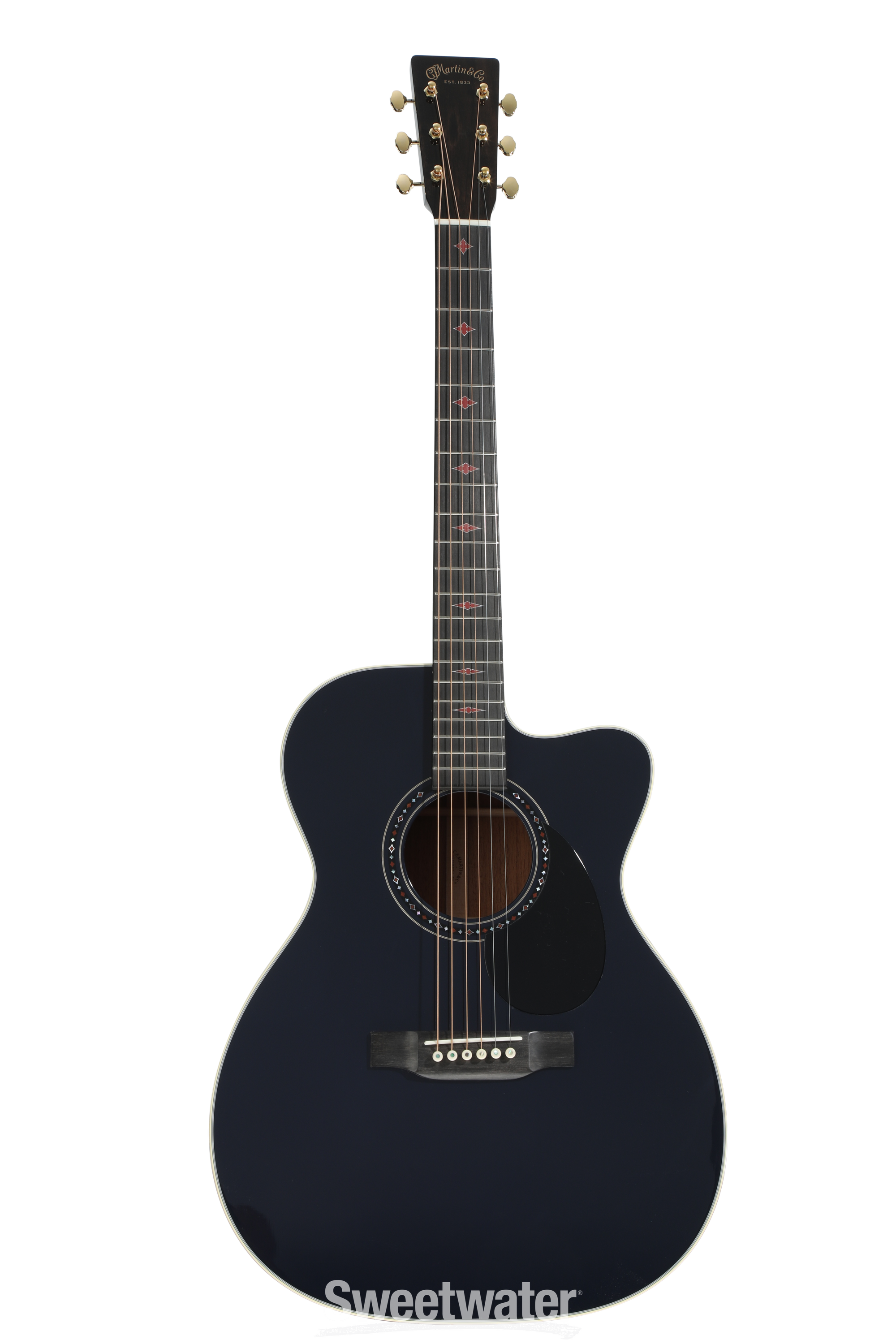 Martin Custom Shop OMC Spruce/Mahogany Acoustic Guitar - Gloss Navy Blue |  Sweetwater
