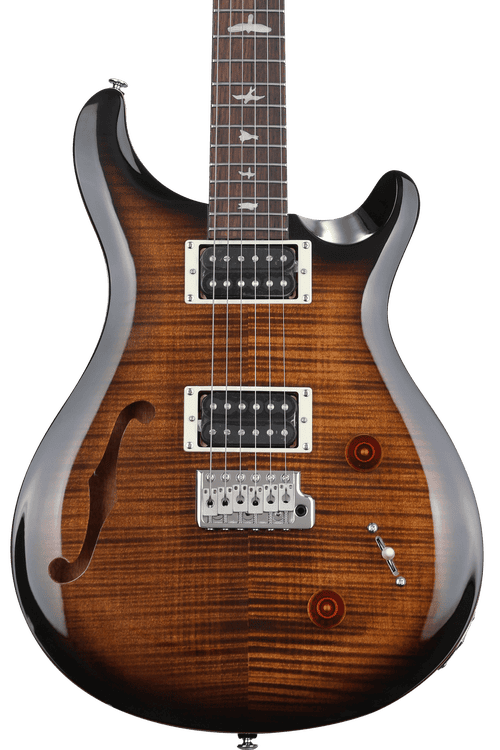 PRS SE Custom 22 Semi-hollow Electric Guitar - Black Gold Burst 