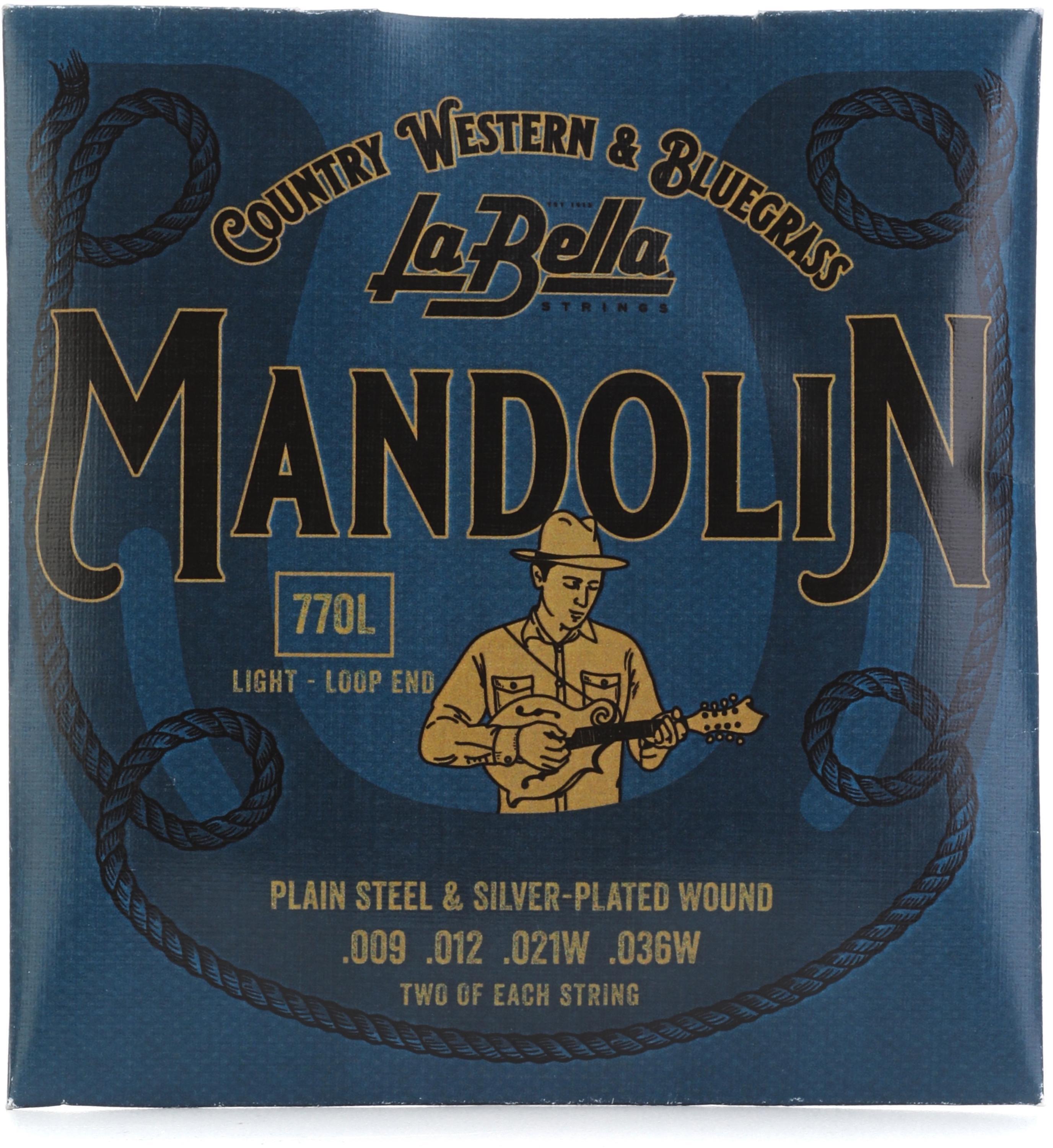 Photo of La Bella 770L Silver-plated Mandolin Strings - .009-.039 Light