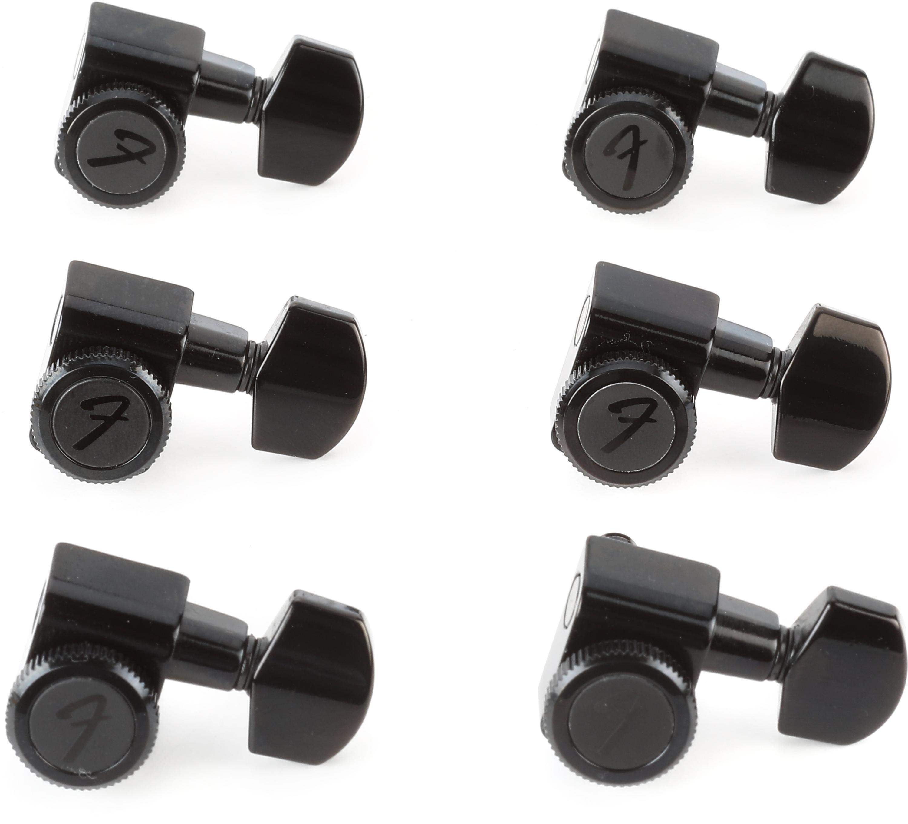 Photo of Fender Stratocaster/Telecaster Locking Tuning Machine Set - Black
