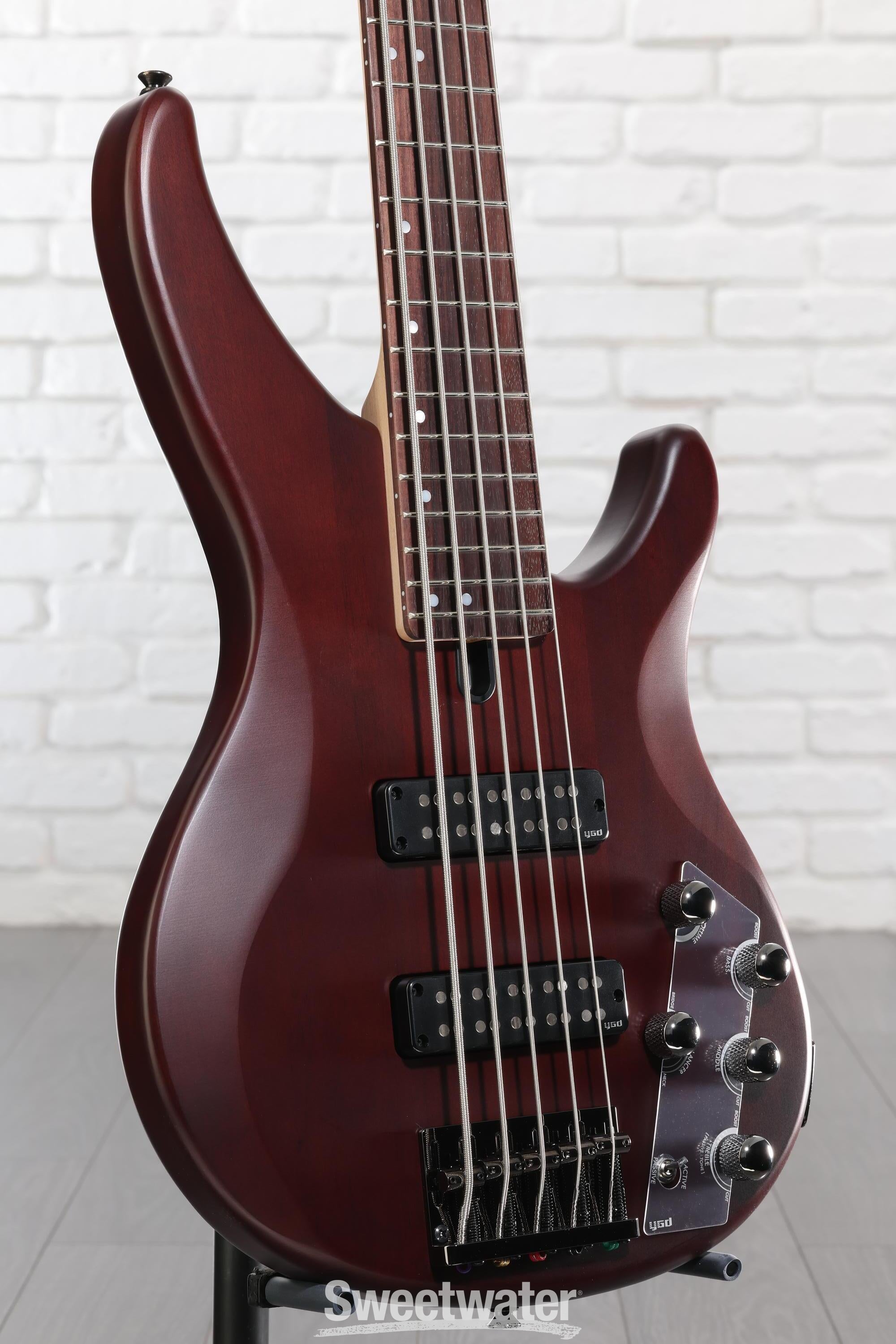 Yamaha TRBX505 5-string Bass Guitar - Translucent Brown | Sweetwater