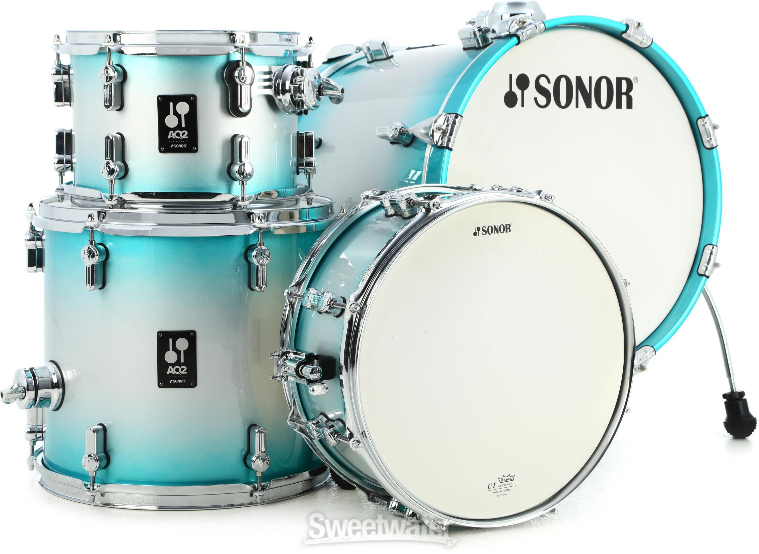 Sonor AQ2 Safari 4-piece Shell Pack w/ Snare - Aqua Silver Burst