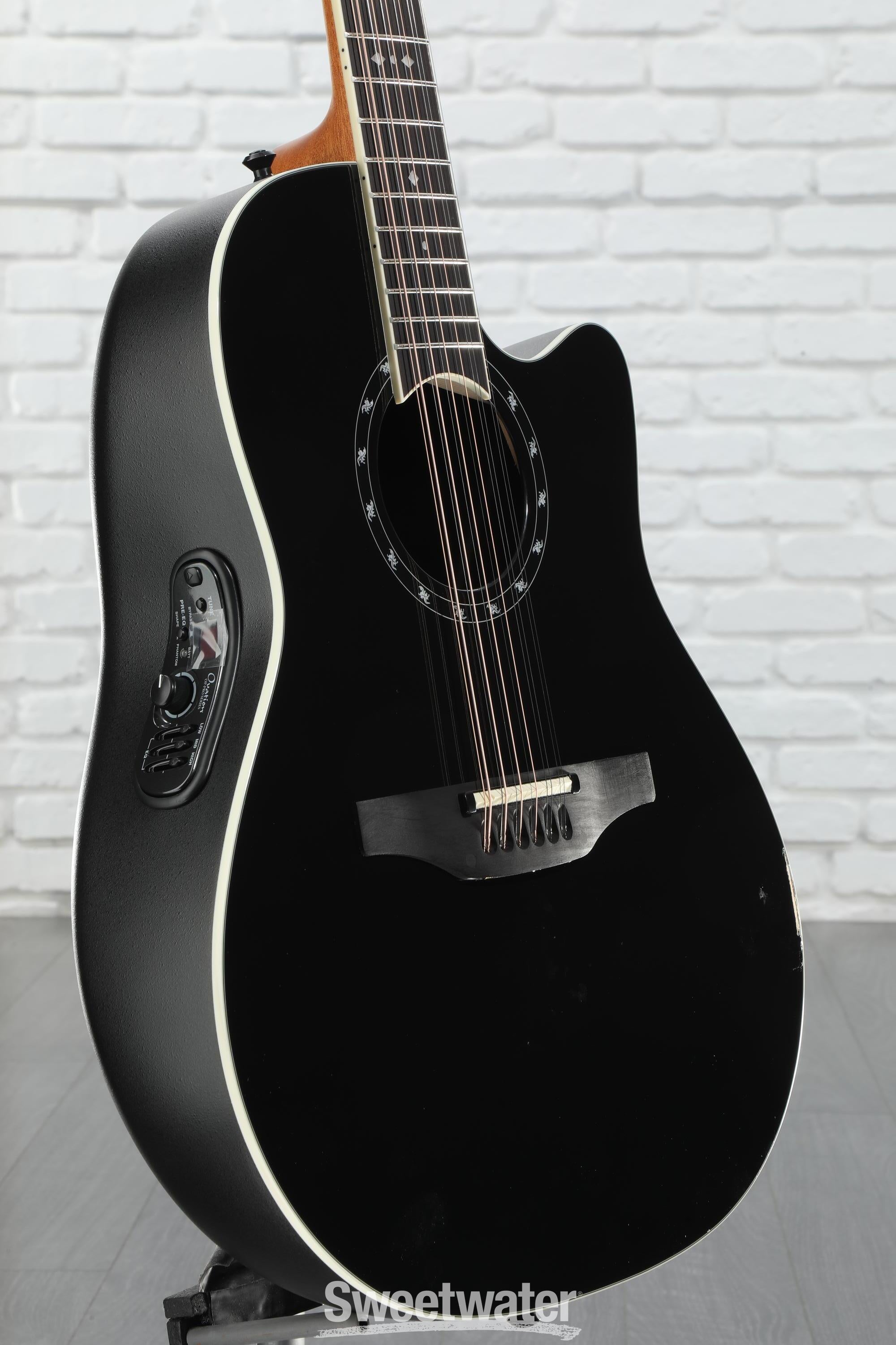 Photo of Ovation Timeless Balladeer Deep Contour 12-string Acoustic-Electric Guitar - Black