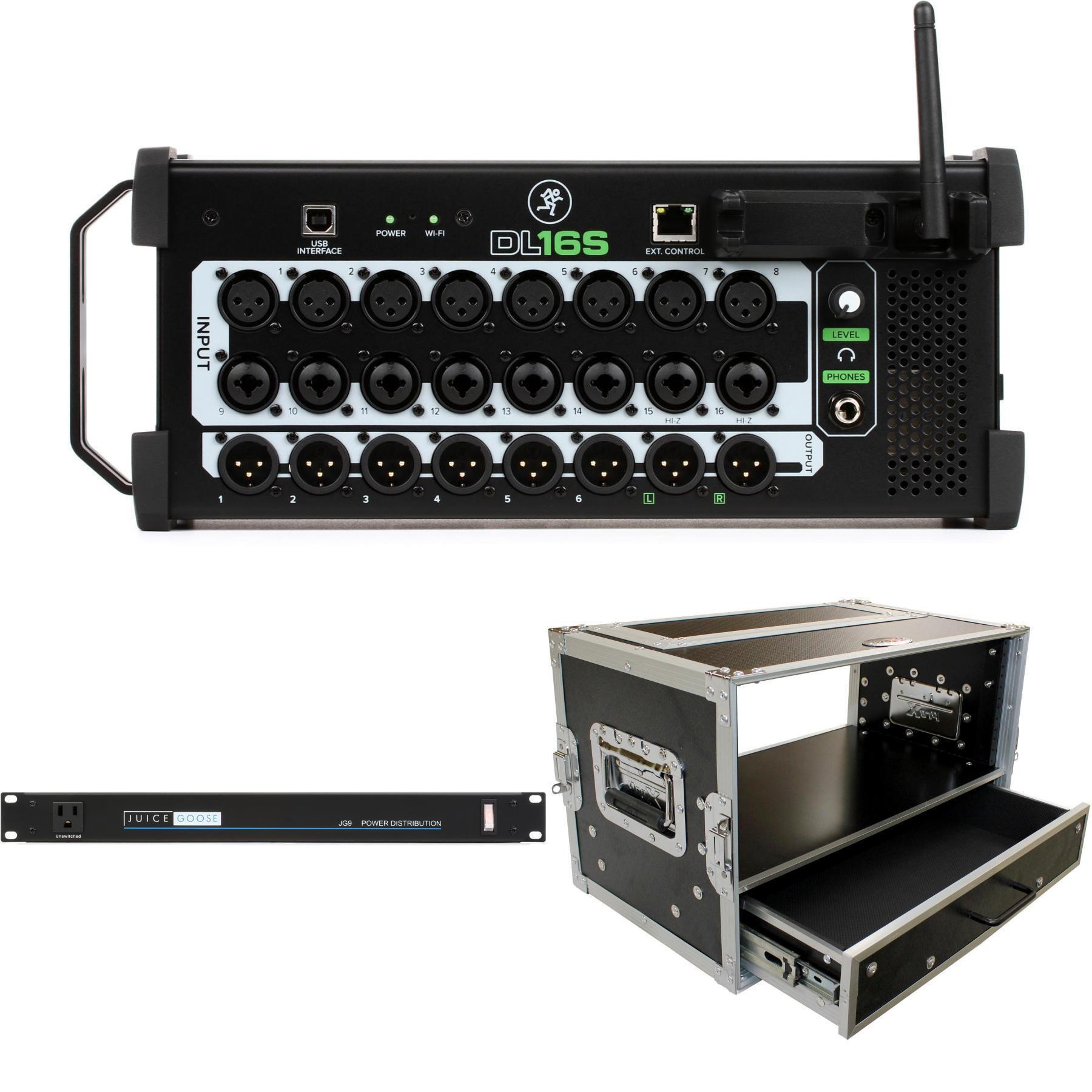 Mackie DL16S 16-channel Rackmount Digital Mixer Tour Case Bundle