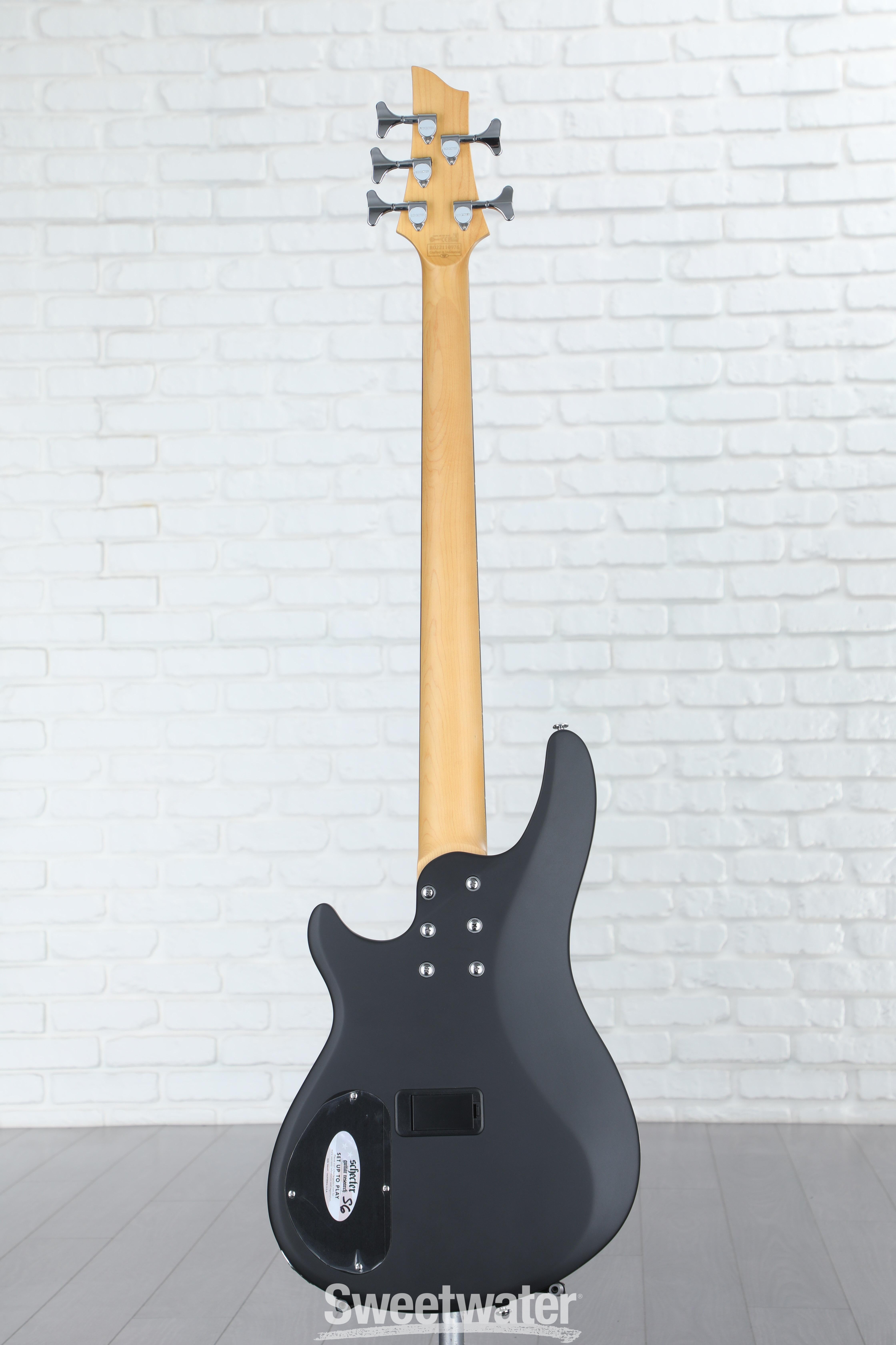 Schecter C-5 Deluxe Bass Guitar - Satin Black | Sweetwater