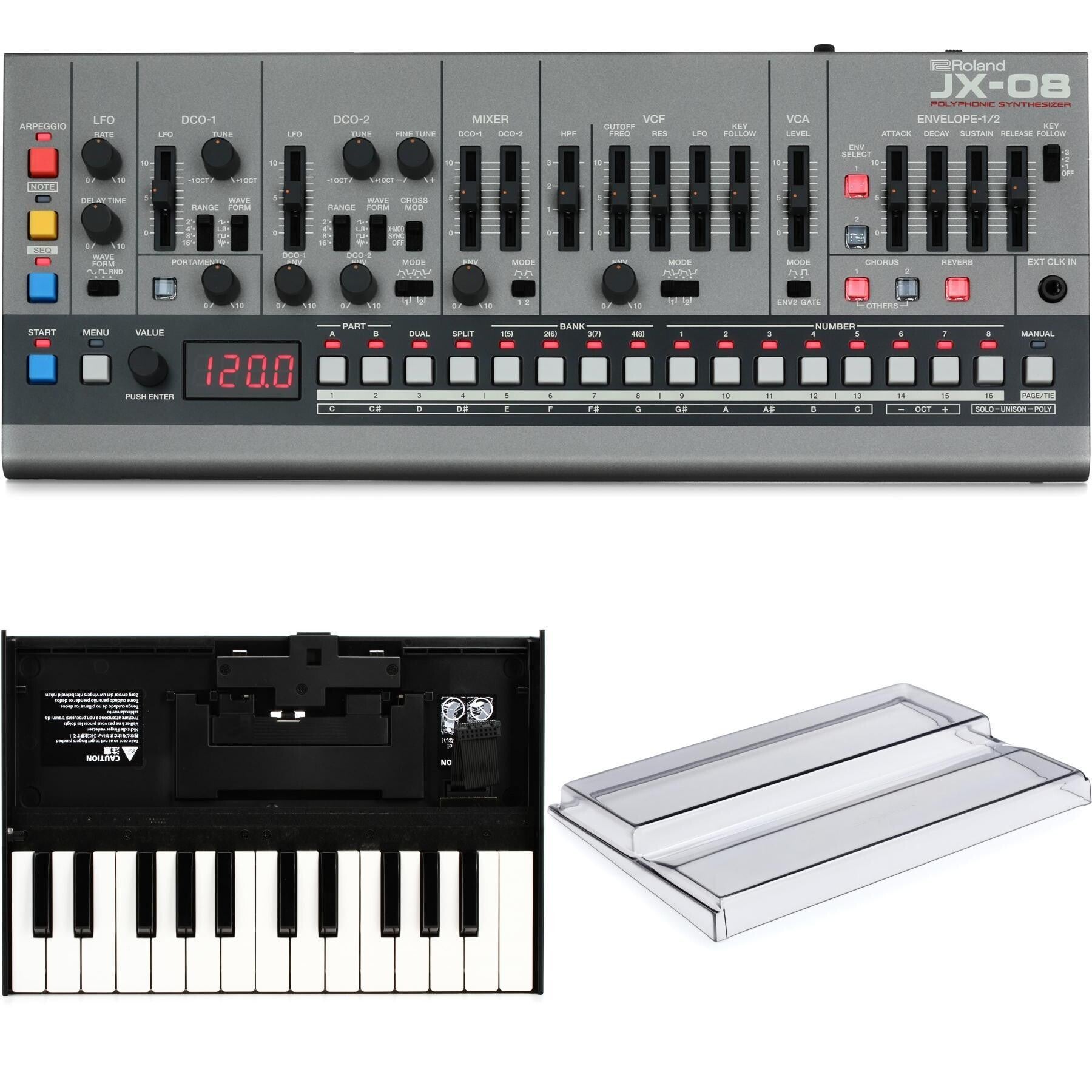 Roland JX-08 Boutique Series JX-8P Sound Module with Keyboard and
