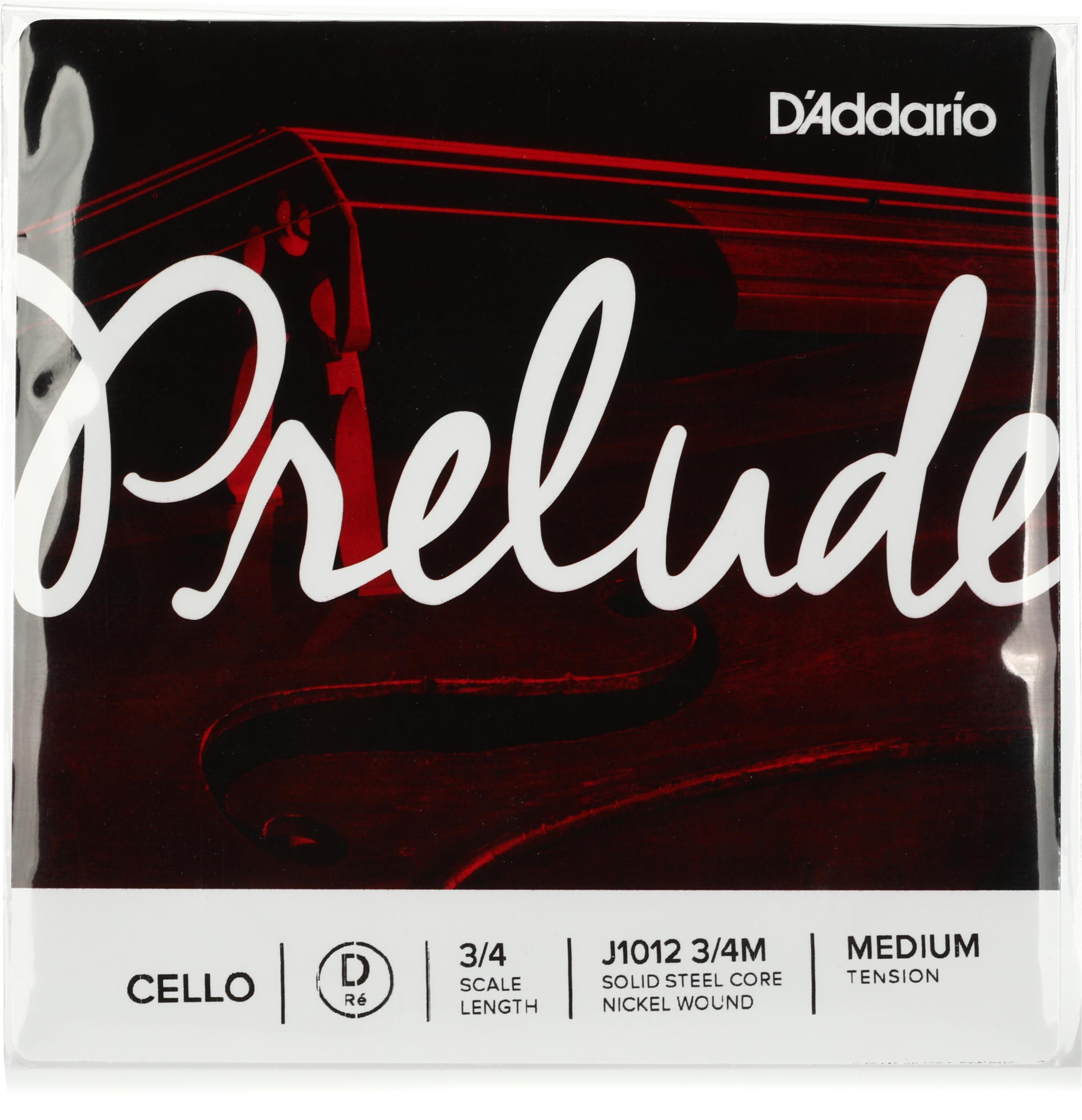 Bundled Item: D'Addario J1012 Prelude Cello D String - 3/4 Size Medium Tension