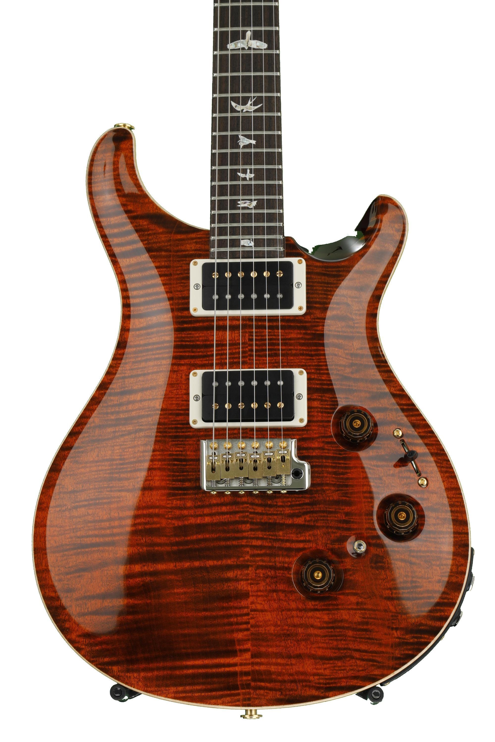 PRS Custom 24 Piezo 10-Top - Orange Tiger with Pattern Thin
