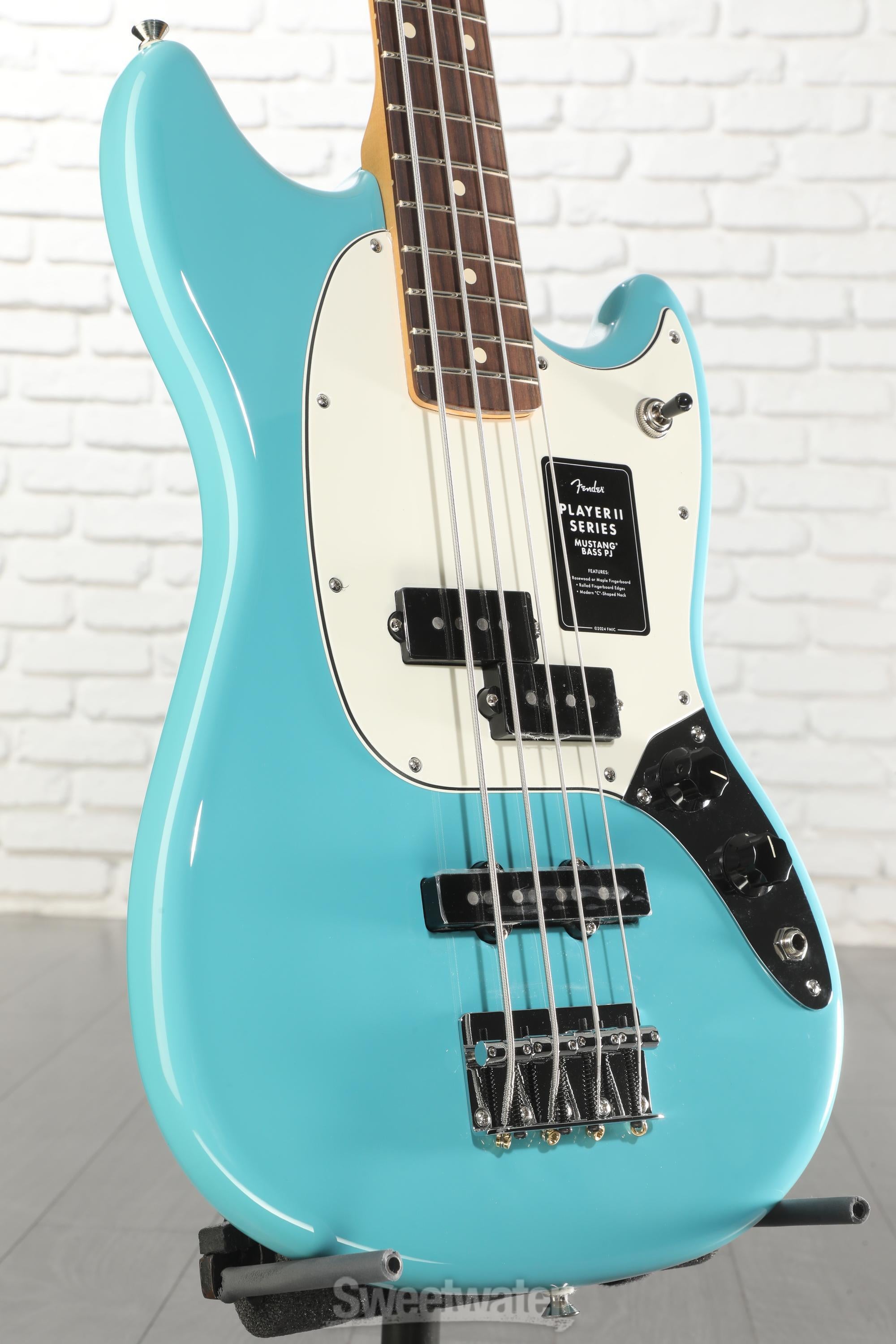 Photo of Fender Player II Mustang Bass PJ - Aquatone Blue with Rosewood Fingerboard