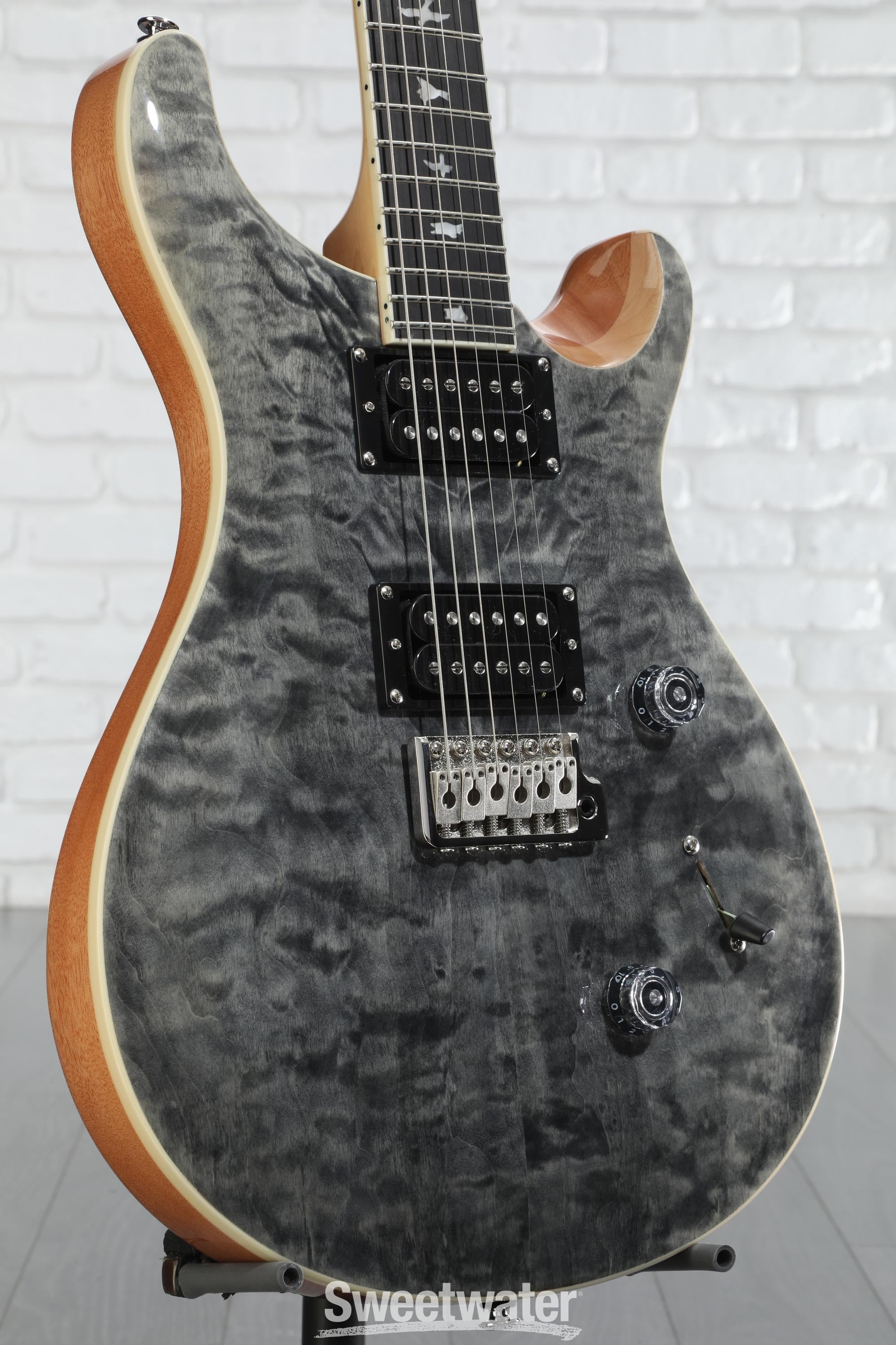 ギター PRS SE Custom24 Quilt Limited Gray Black Used PRS SE Custom 24 QUILTED GREY Solid Body Electric