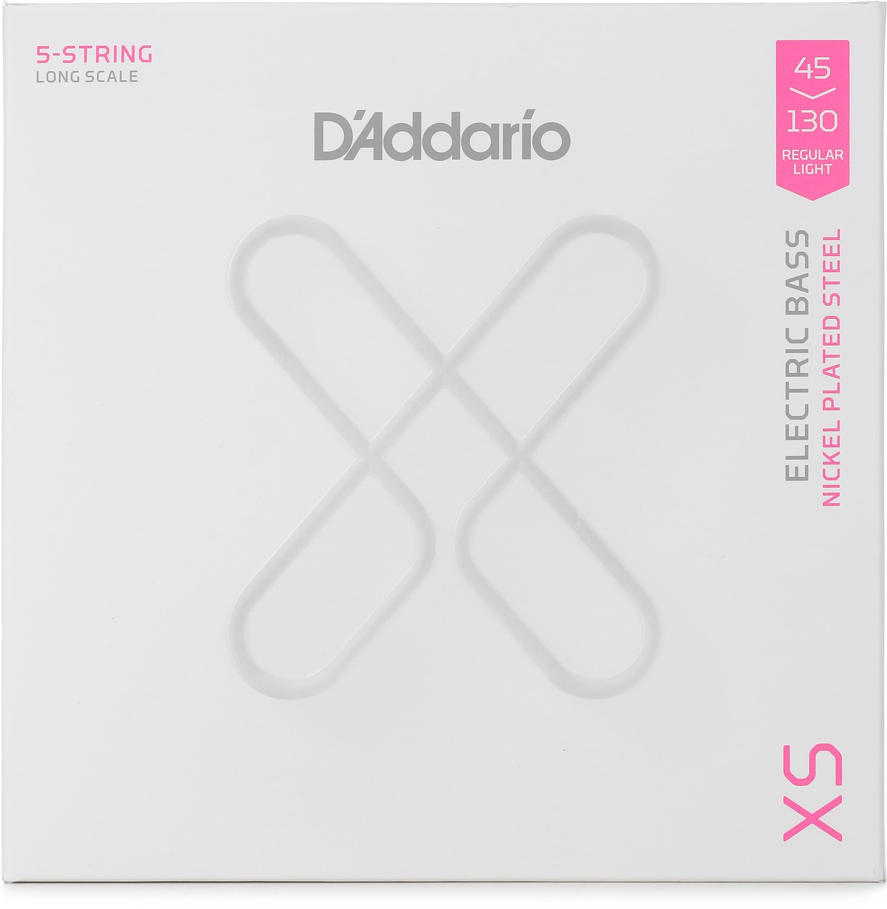 Photo of D'Addario XSB45130 XS Nickel 5-string Electric Bass Guitar Strings - .045-.130 Regular Light