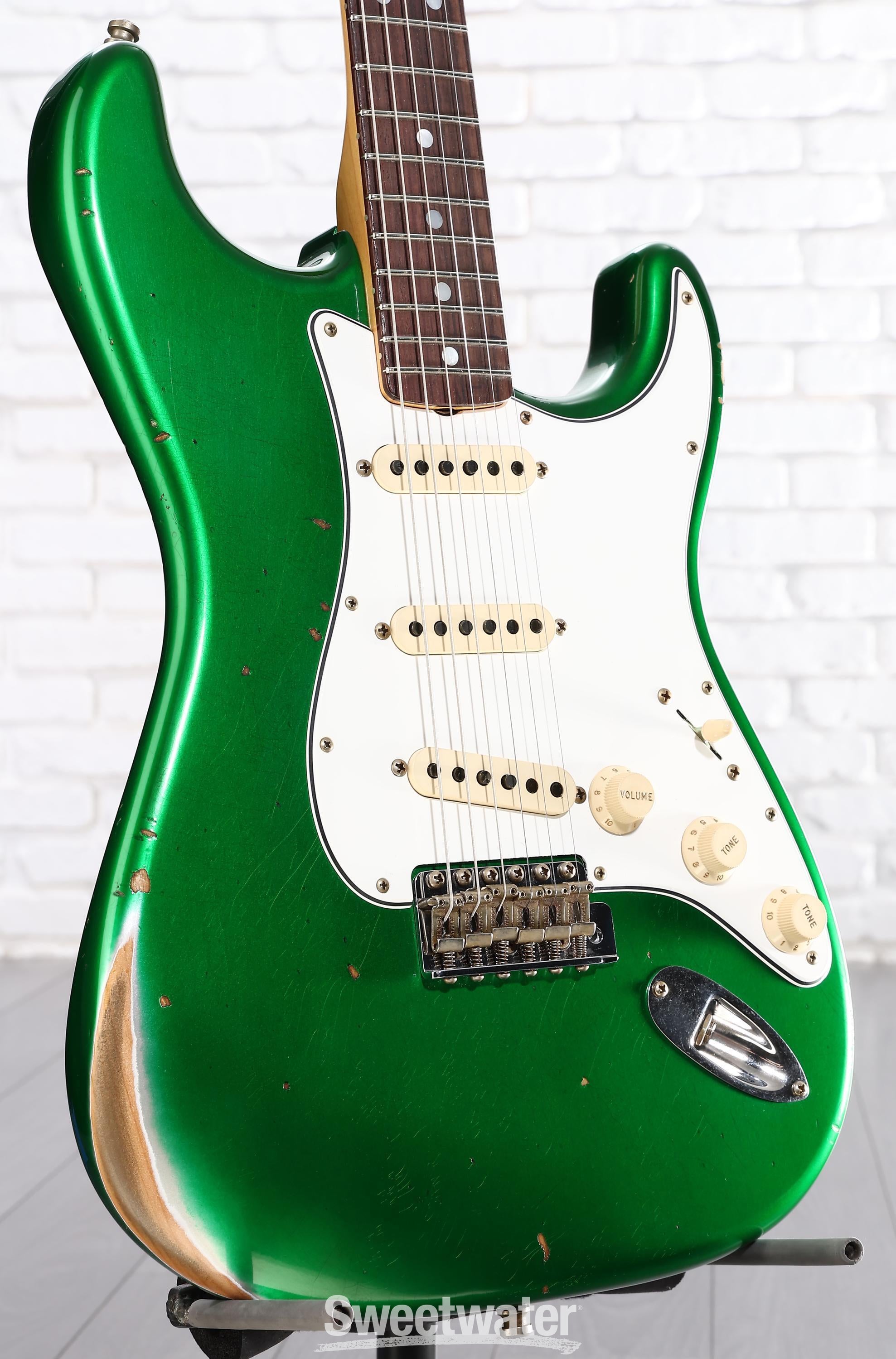 Photo of Fender Custom Shop NAMM Limited Stratocaster Pro Relic Electric Guitar - Candy Apple Green