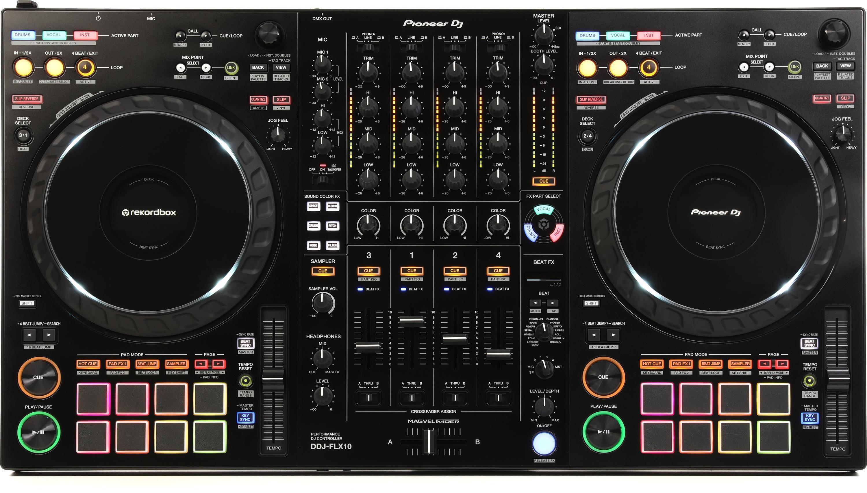 Pioneer DJ DDJ-FLX10 4-deck DJ Controller with Decksaver