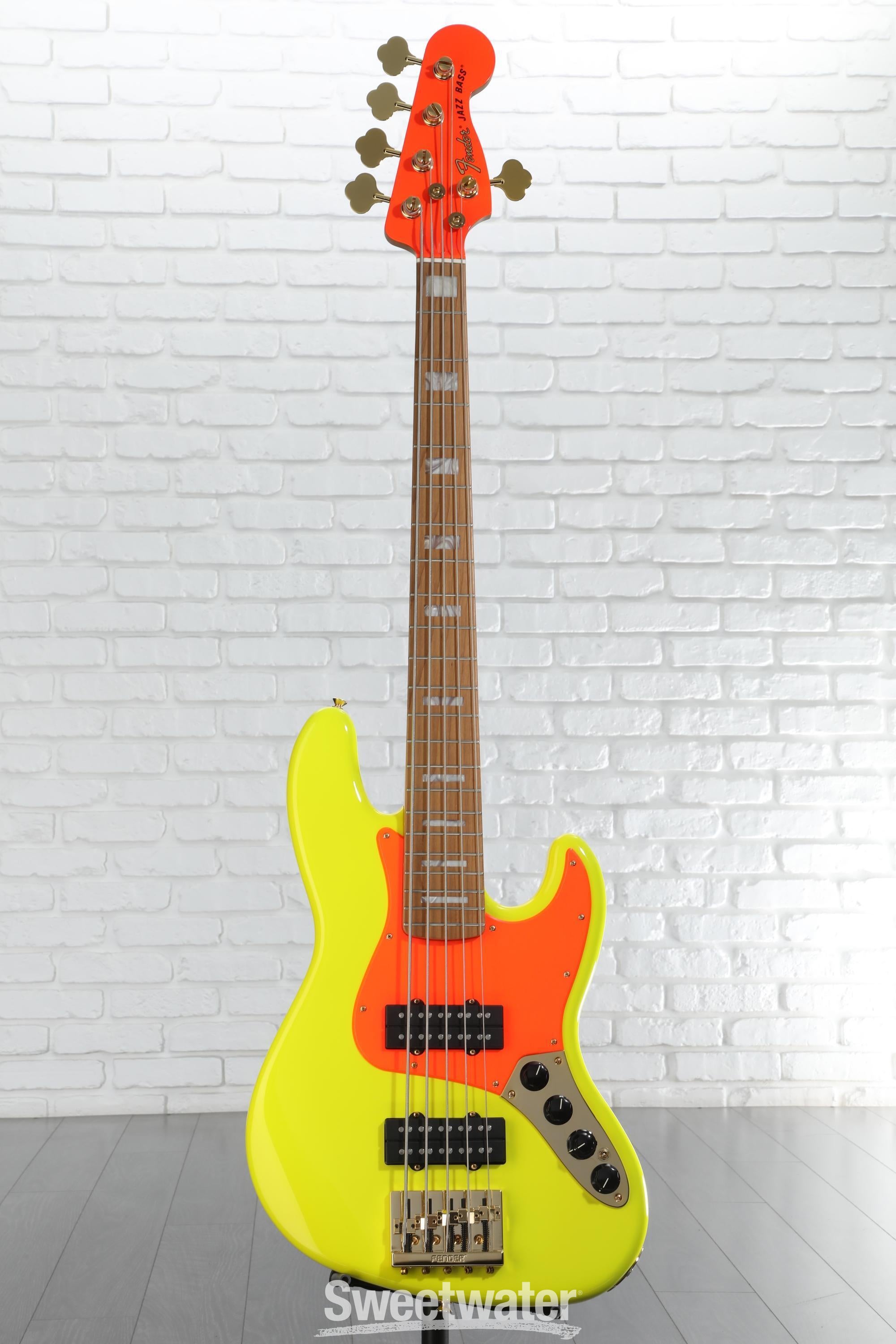Fender MonoNeon Jazz Bass V - Fluorescent Yellow