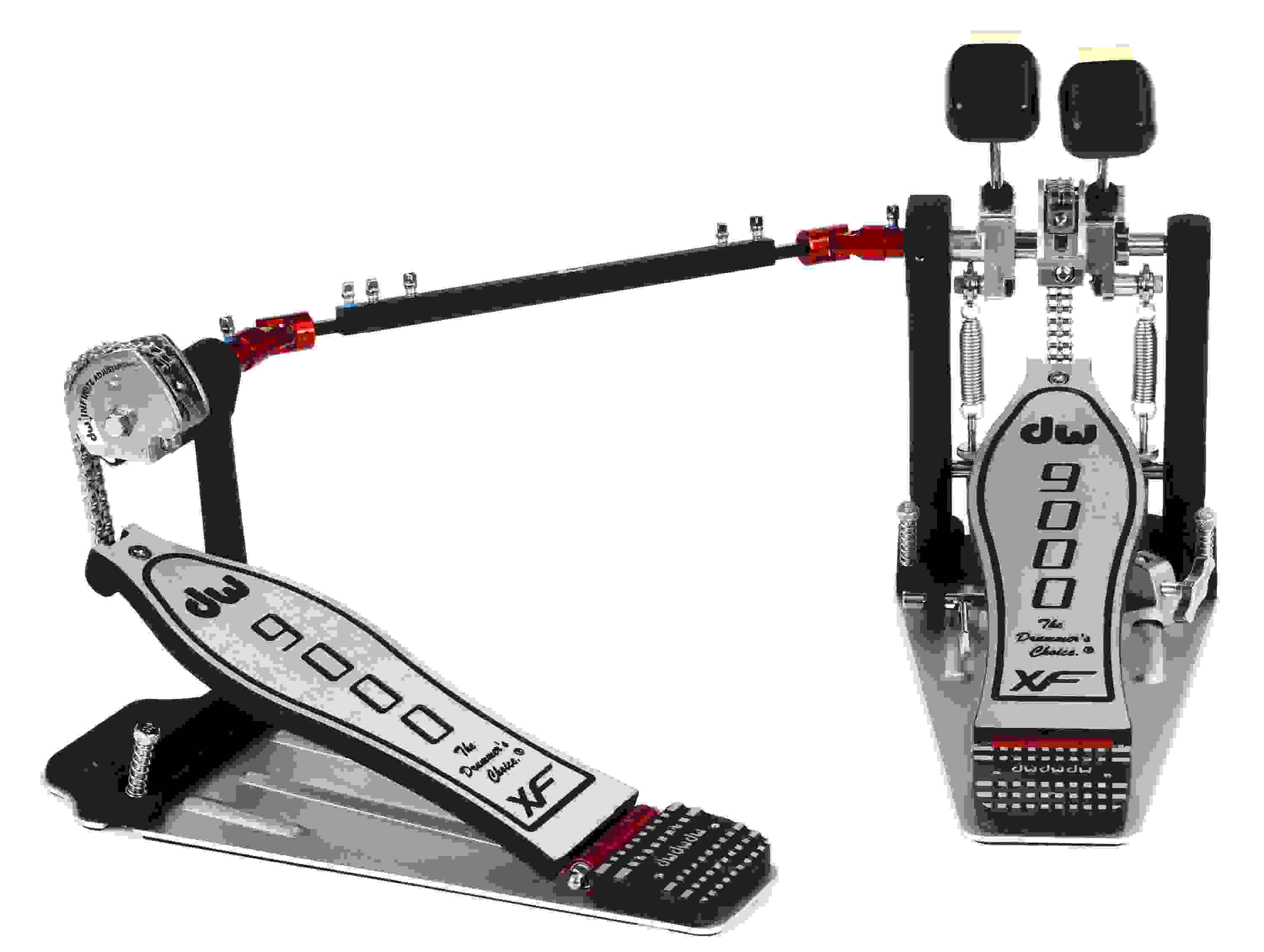 DW DWCP9002XF 9000 Series Double Bass Drum Pedal with Extended Footboard