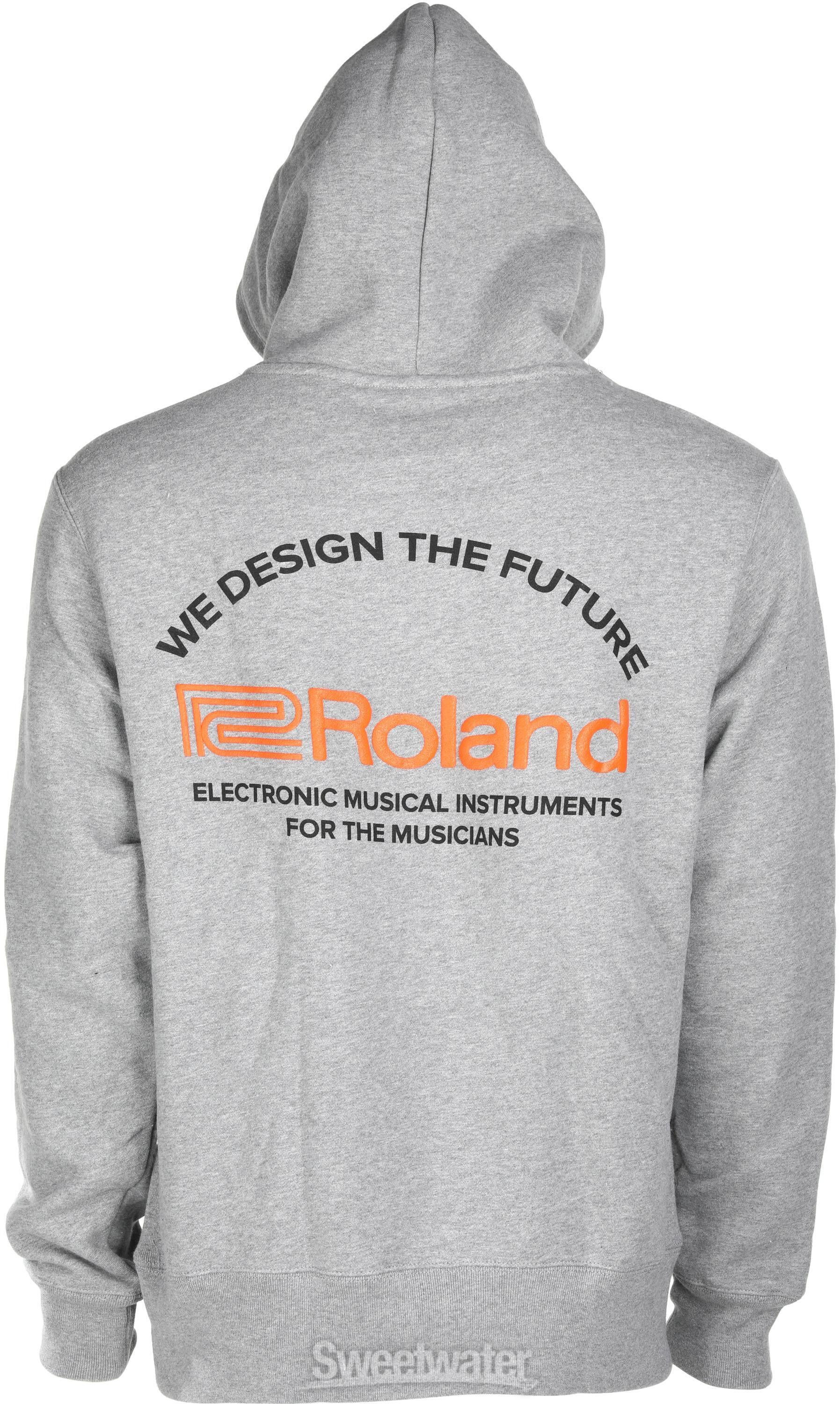 Roland Gray Musicians Logo Hoodie - X-Large, Gray | Sweetwater