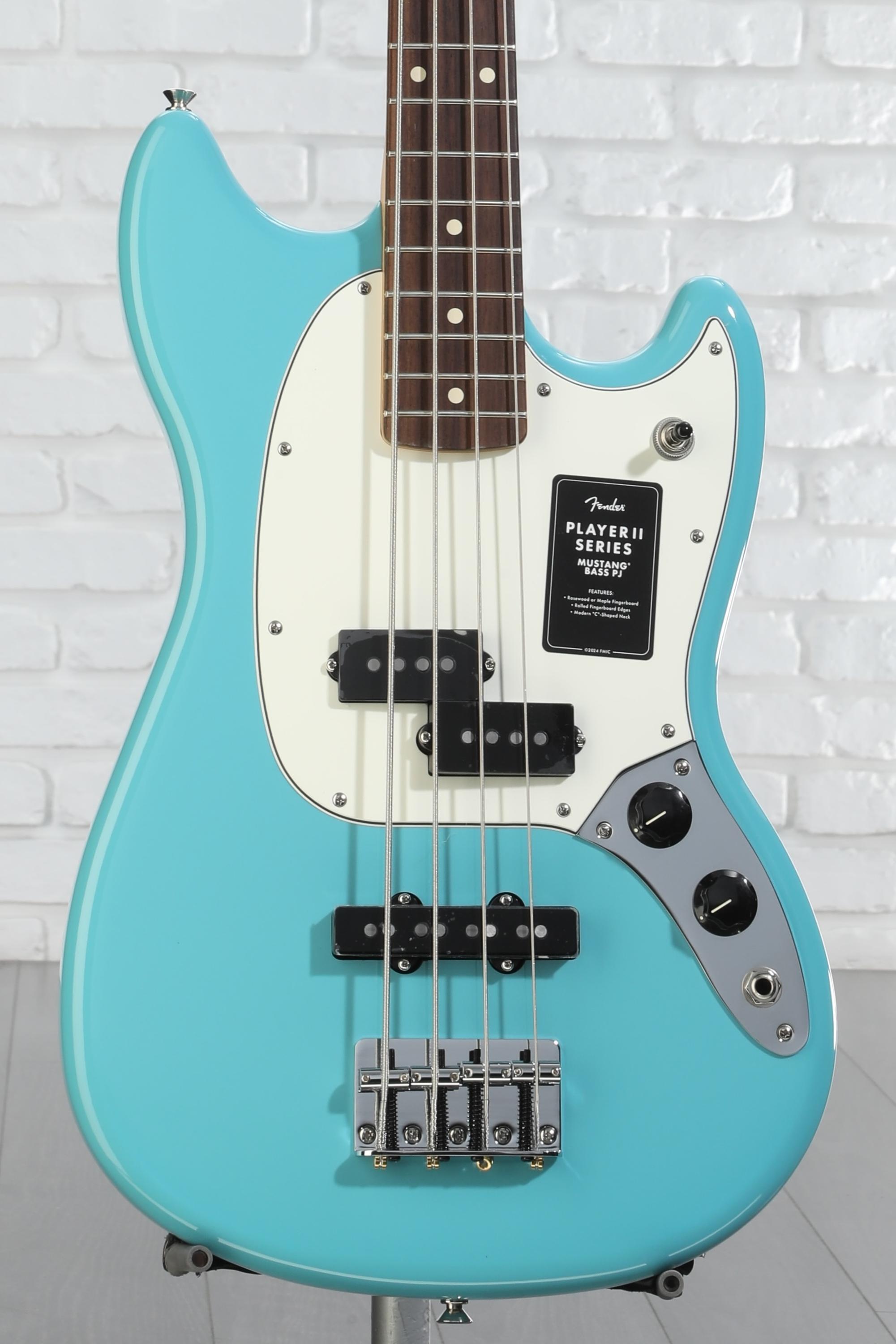 ベース Fender Player Mustang Bass PJ Fender Player II Mustang Bass PJ - Aquatone Blue with