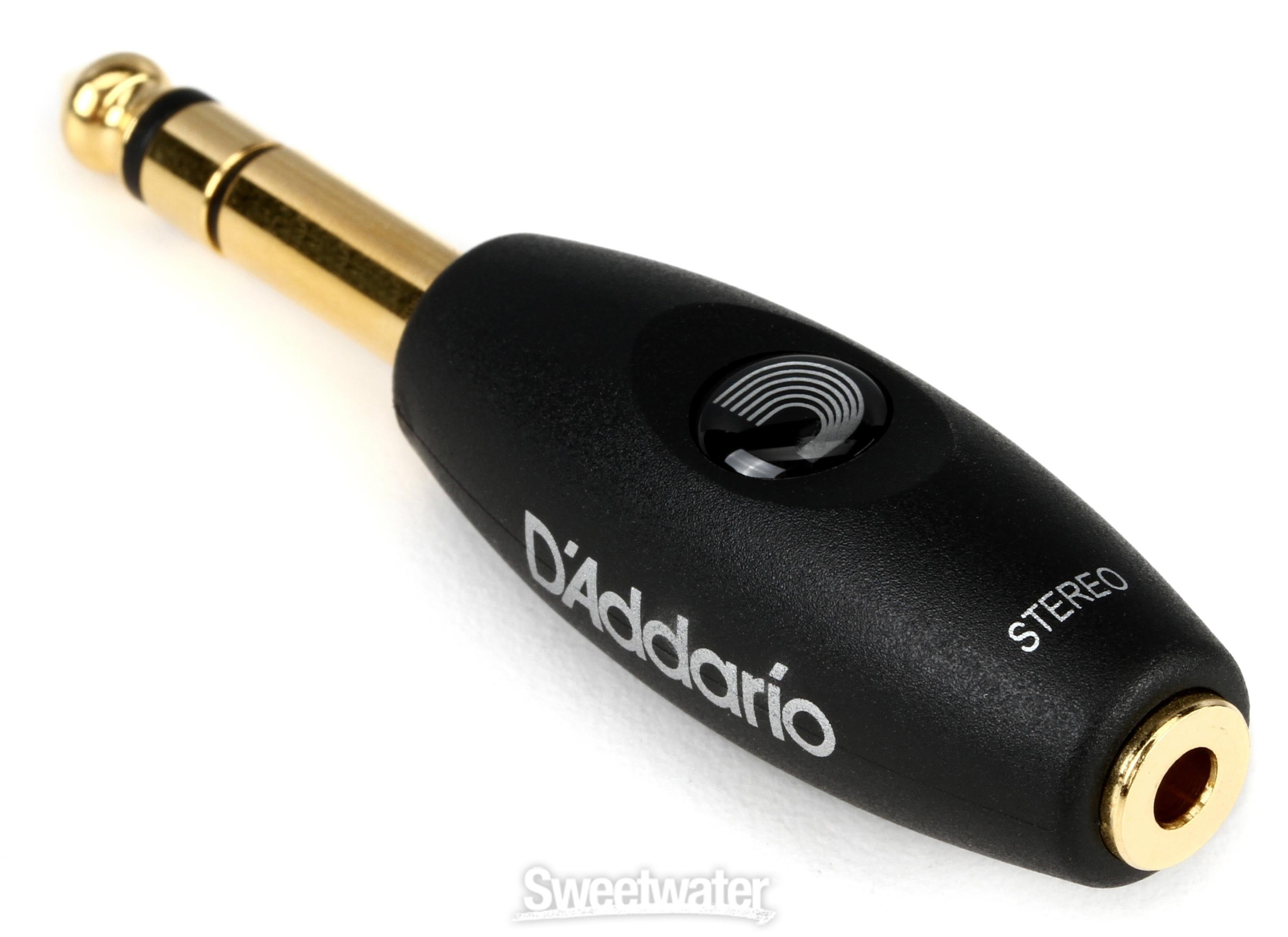D'Addario PW-P047E 1/4 inch TRS Male to 3.5mm TRS Female Adapter