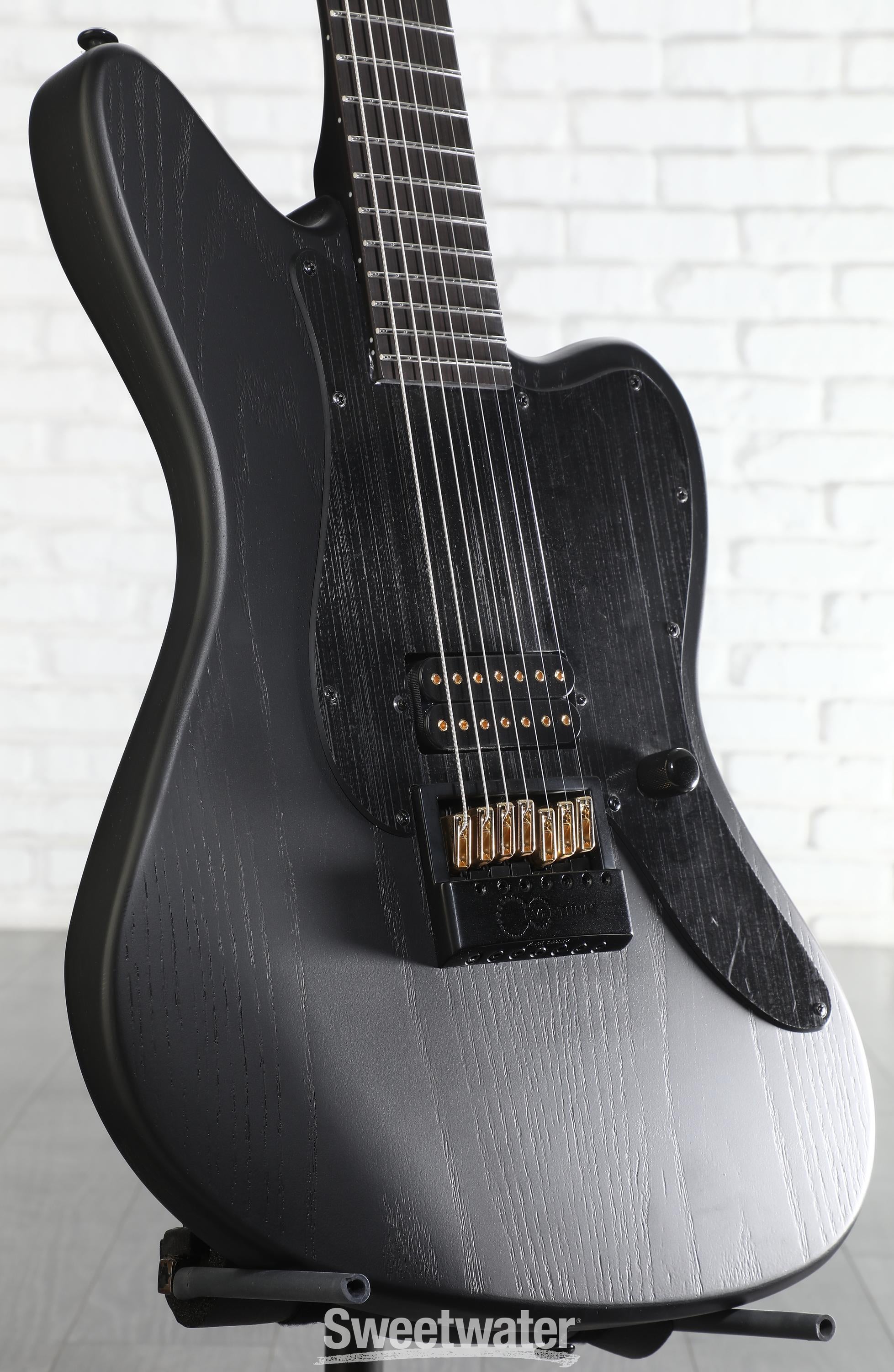 Photo of ESP LTD Alex Wade XJ Signature 7-string Baritone Electric Guitar - Black Satin