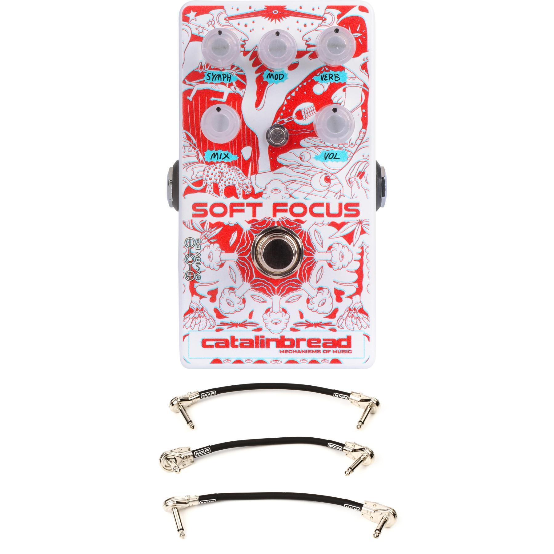 Catalinbread Soft Focus Shoegaze Reverb Pedal with Chorus, Modulation, and  Octave-up with 3 Patch Cables - 3D