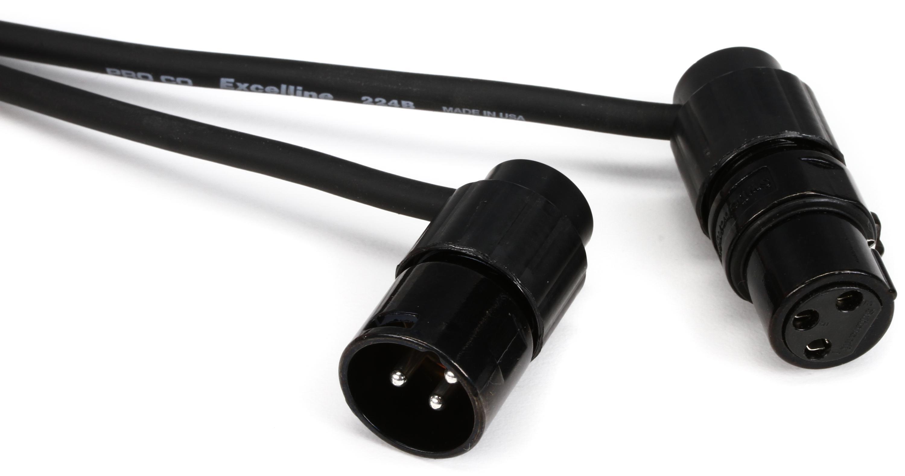 Photo of Pro Co Low Profile XLR-XLR Microphone Cable - 2 foot