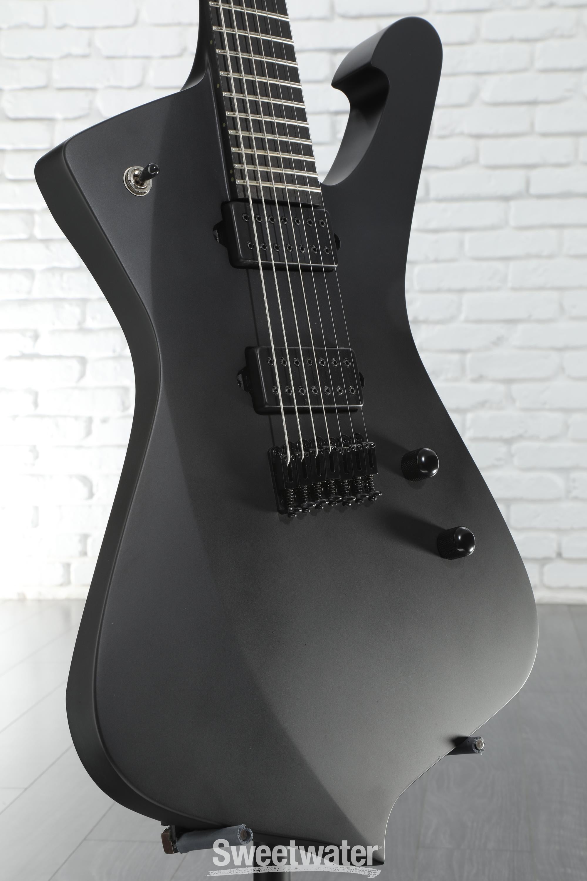 Ibanez Iron Label Iceman ICTB721 • Black Flat • EverTune
