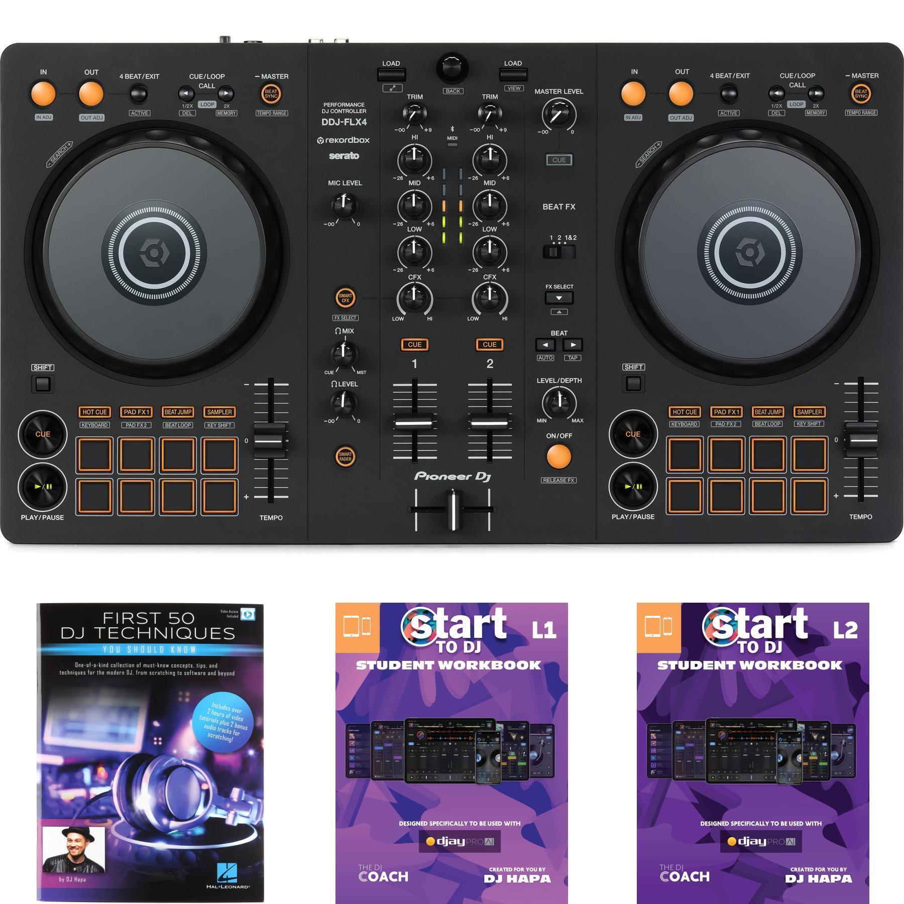 Pioneer DJ DDJ-FLX4 2-deck Rekordbox and Serato DJ