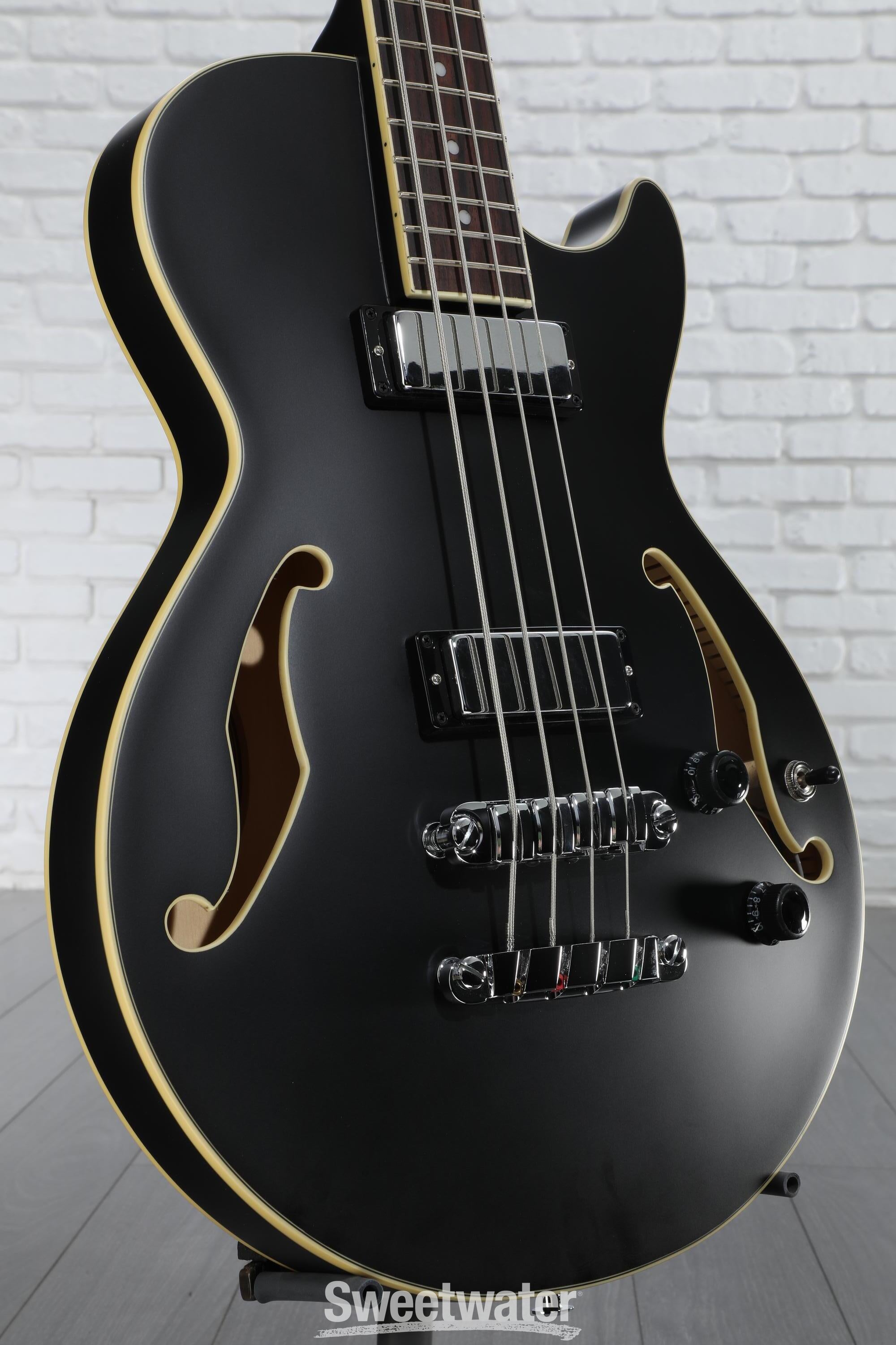 Ibanez AGB200 Semi-hollow Bass Guitar - Black Flat | Sweetwater