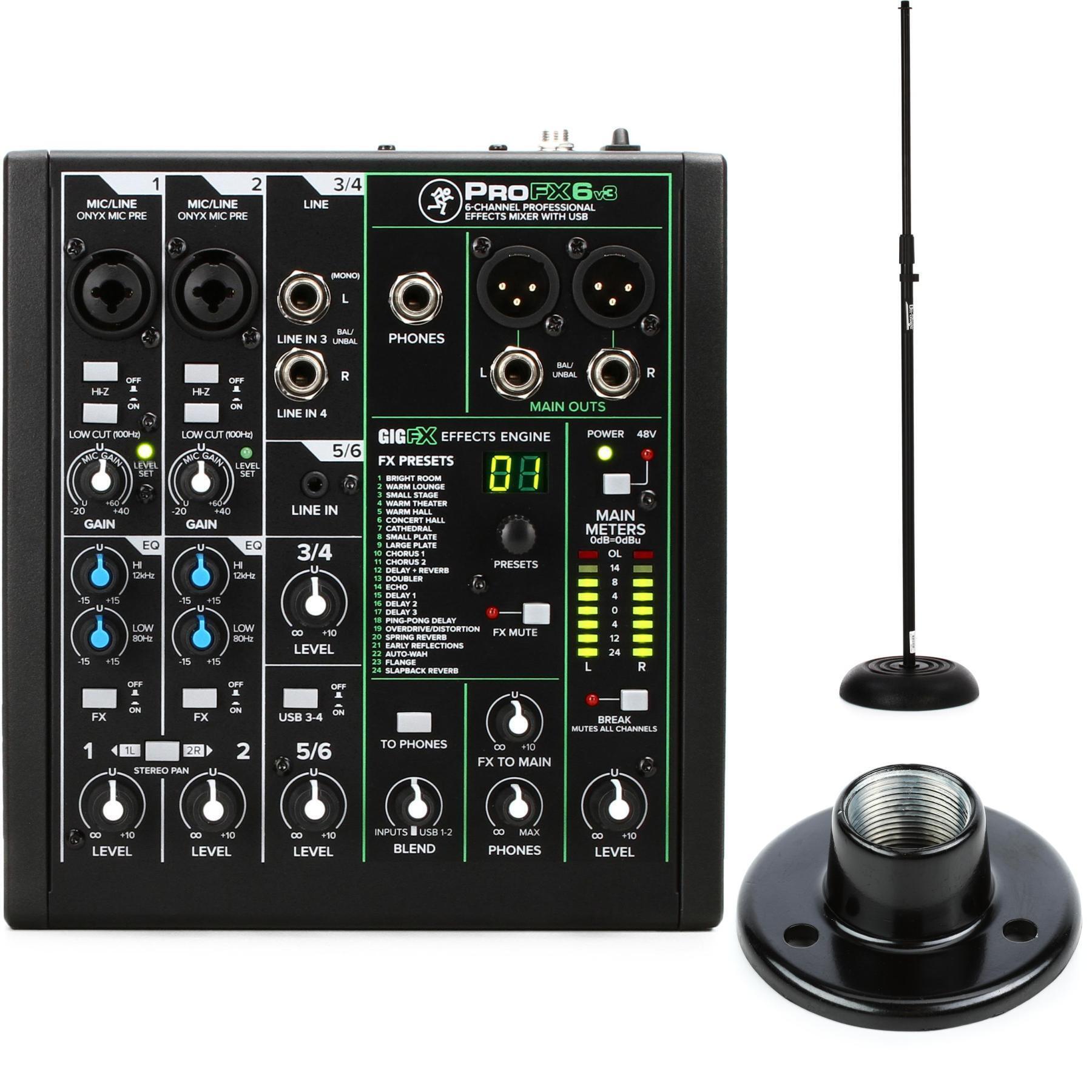 Mackie ProFX6v3 6-channel Mixer with Stand