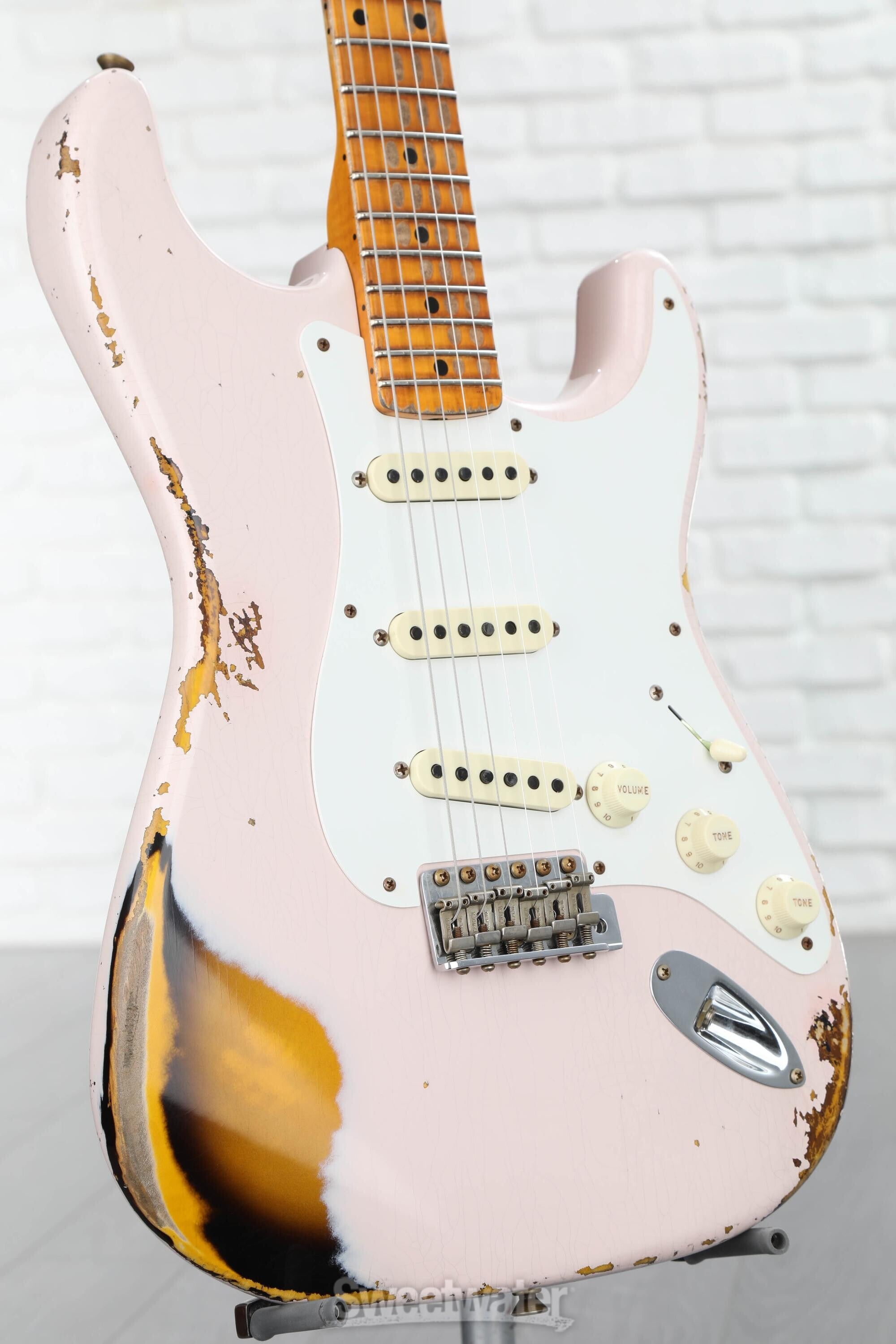 Heavy Relic Strato Style alnico P-90×2 Fender Custom Shop Artisan Dual P-90 Koa Stratocaster - Aged