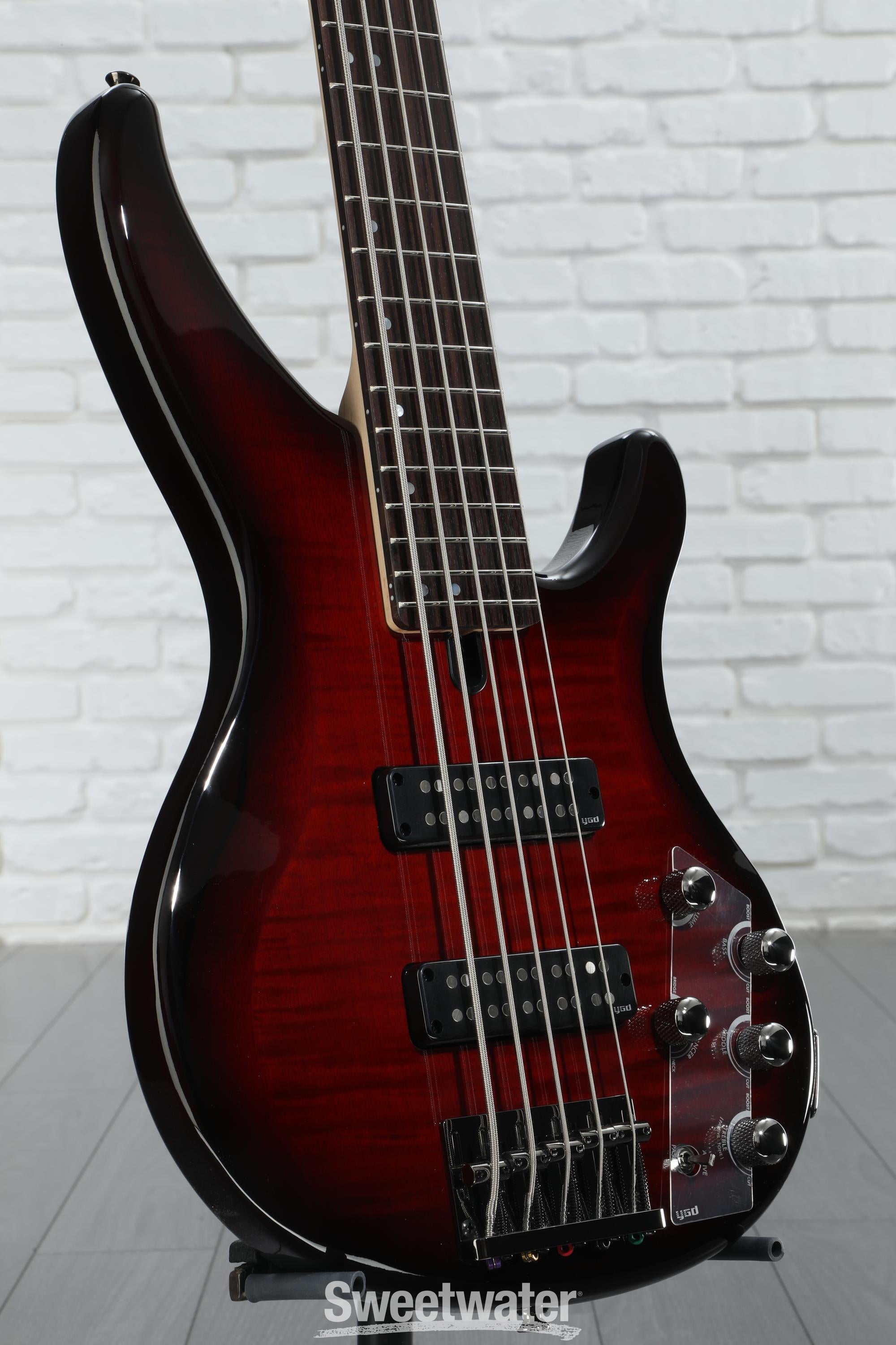 Yamaha TRBX605FM 5-string Bass Guitar - Dark Red Burst