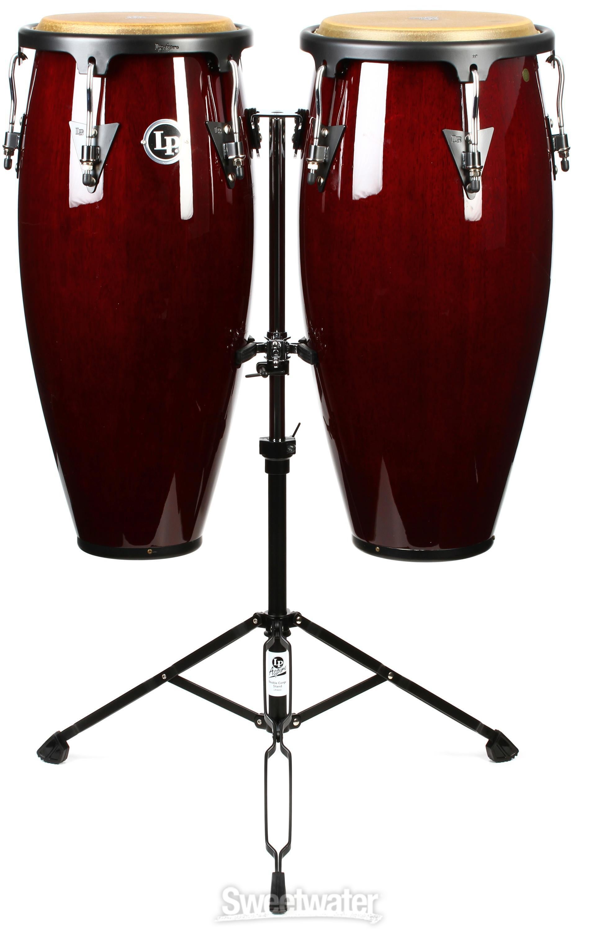 Latin Percussion Aspire Wood Conga Set - 10/11 inch Dark Wood