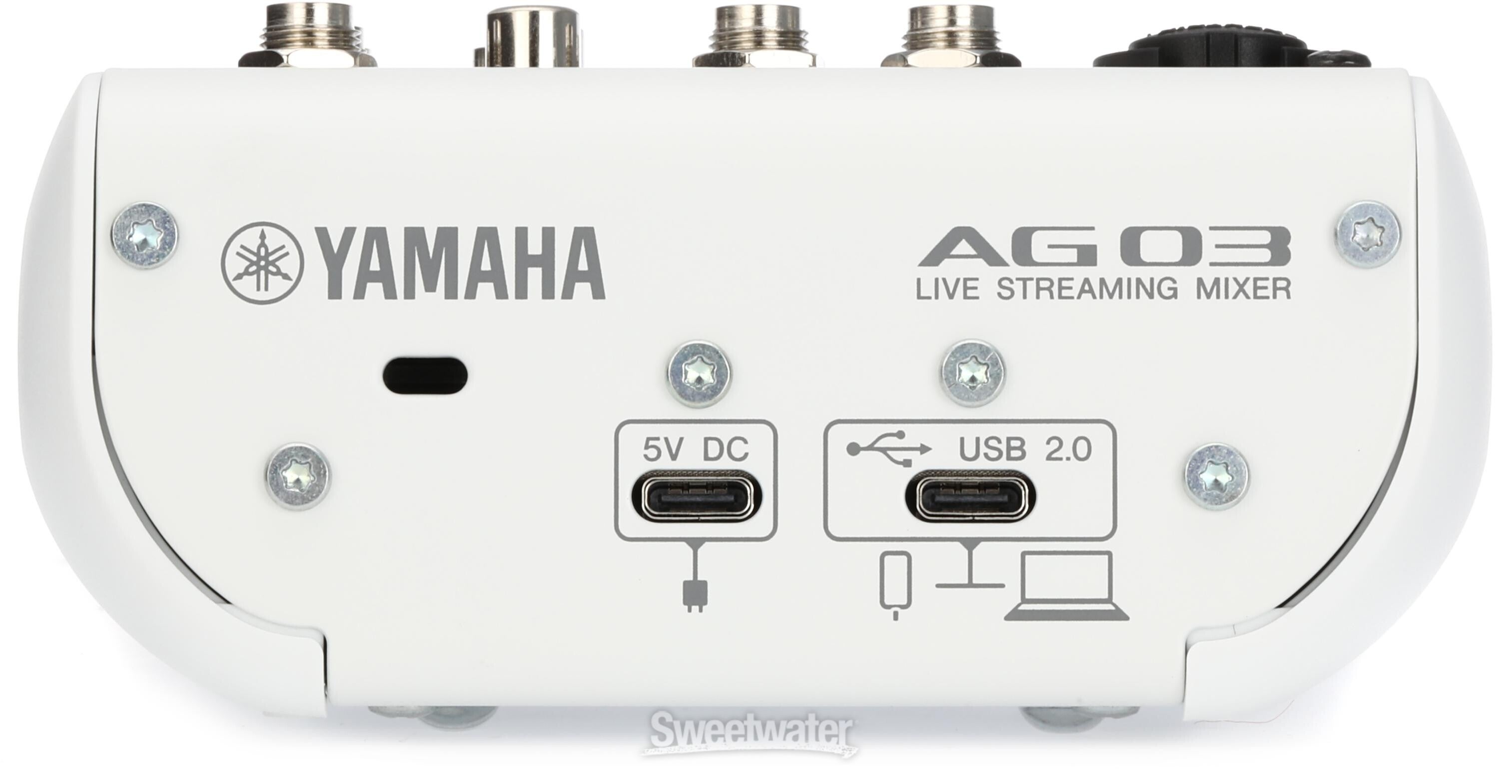 Yamaha AG03 Mk2 3-channel Mixer and USB Audio Interface - White