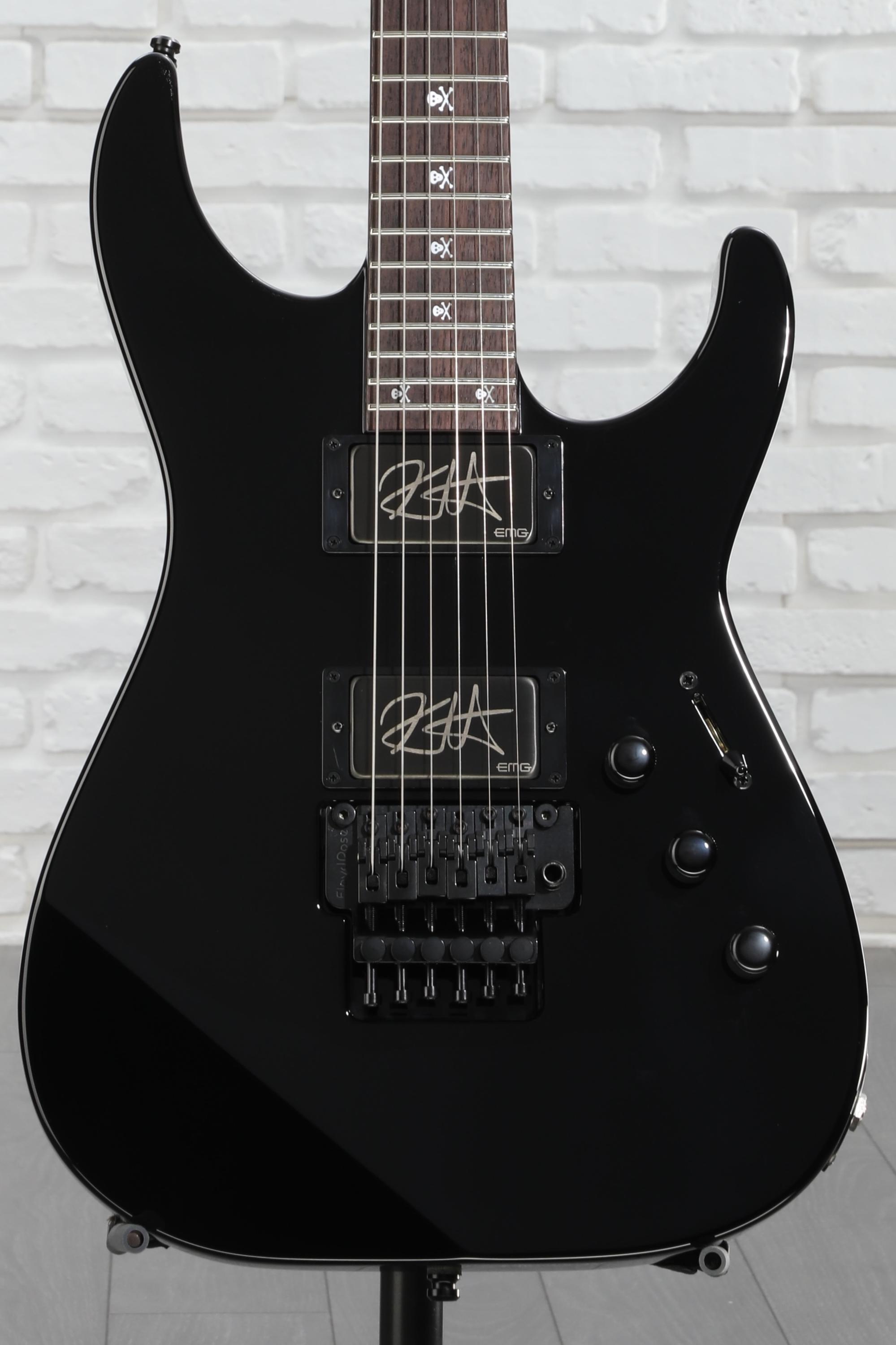 コンポーネントSTギター 2Hum ESP KH-2 Kirk Hammett Signature Neck-thru Electric Guitar - Black