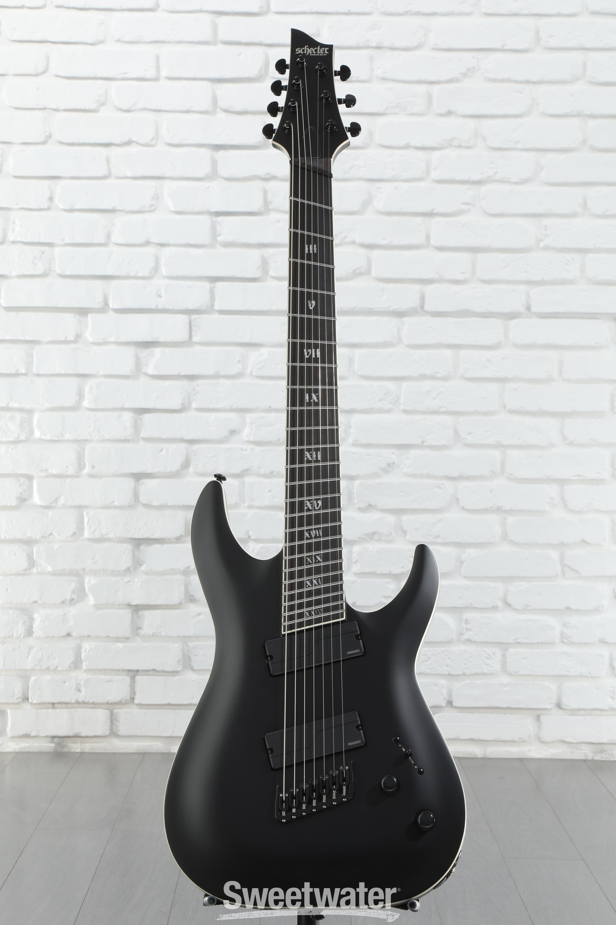 Schecter C-7 Multi-scale SLS Elite Evil Twin 7-string Electric Guitar - Satin Black