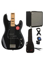 Photo of Squier Classic Vibe '70s Precision Bass and Rumble 100 Bass Combo Amp Essentials Bundle - Black