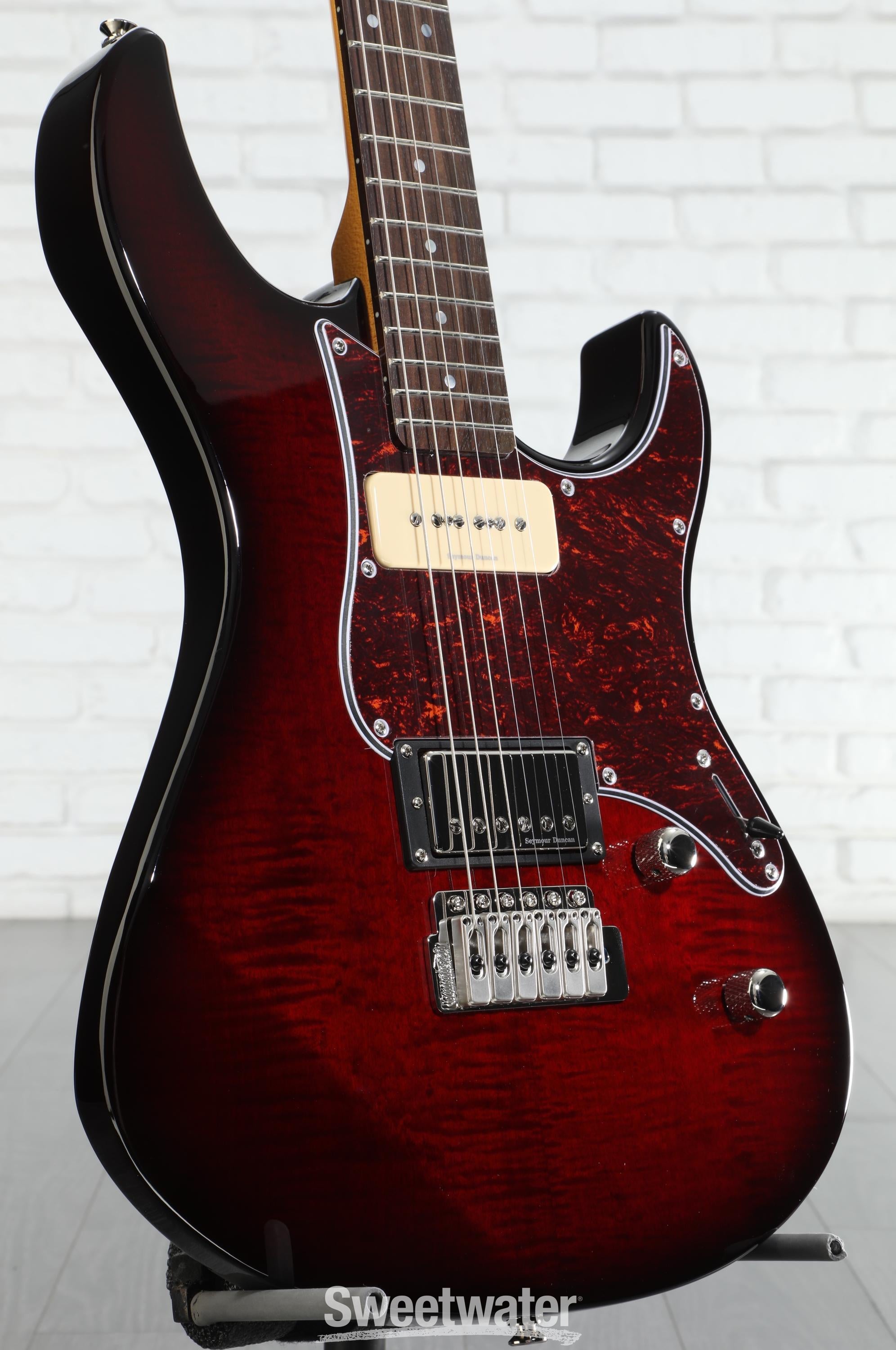 Yamaha PAC611VFM Pacifica Electric Guitar - Dark Red Burst