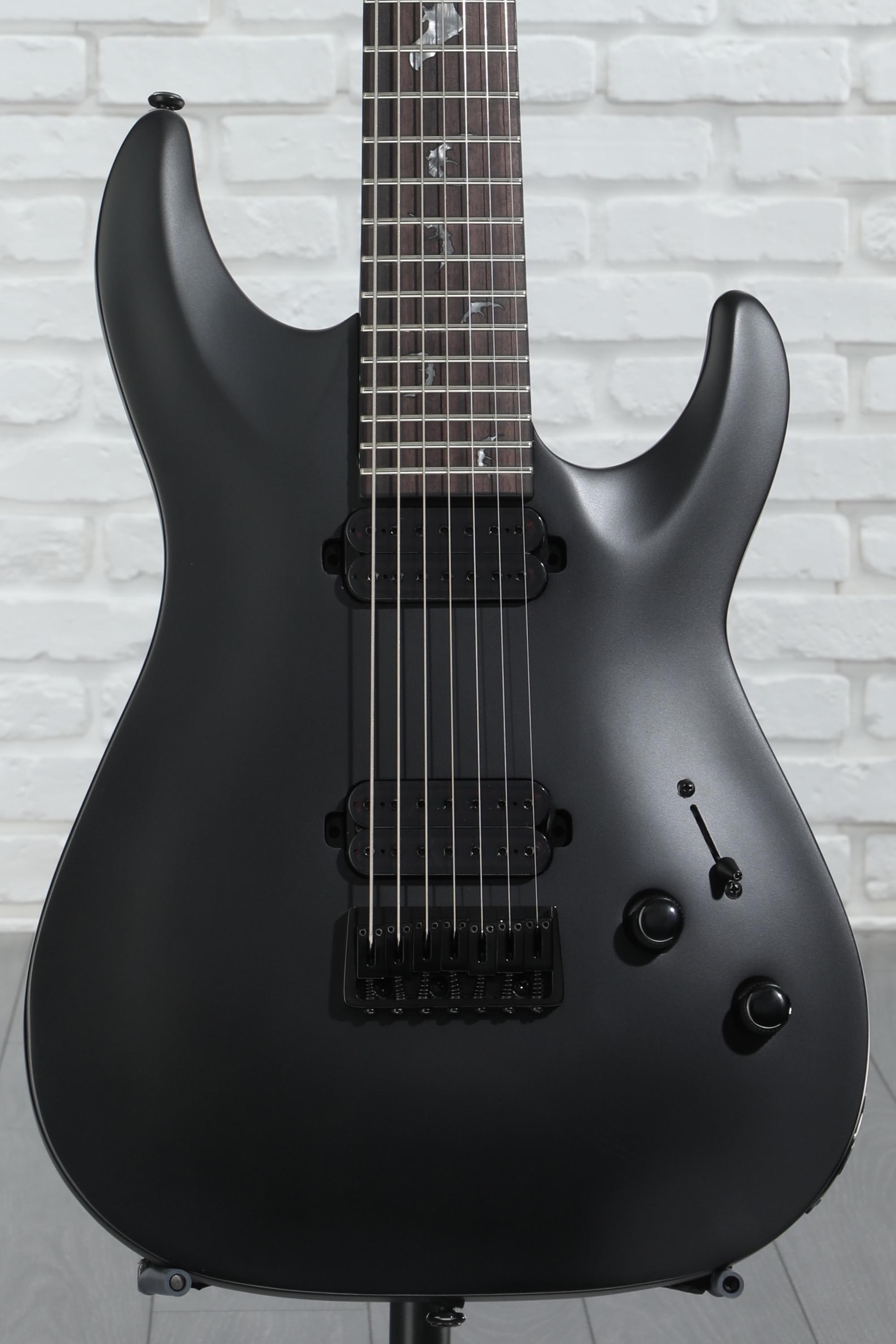 Schecter Damien-7 SBK Electric Guitar - Satin Black | Sweetwater
