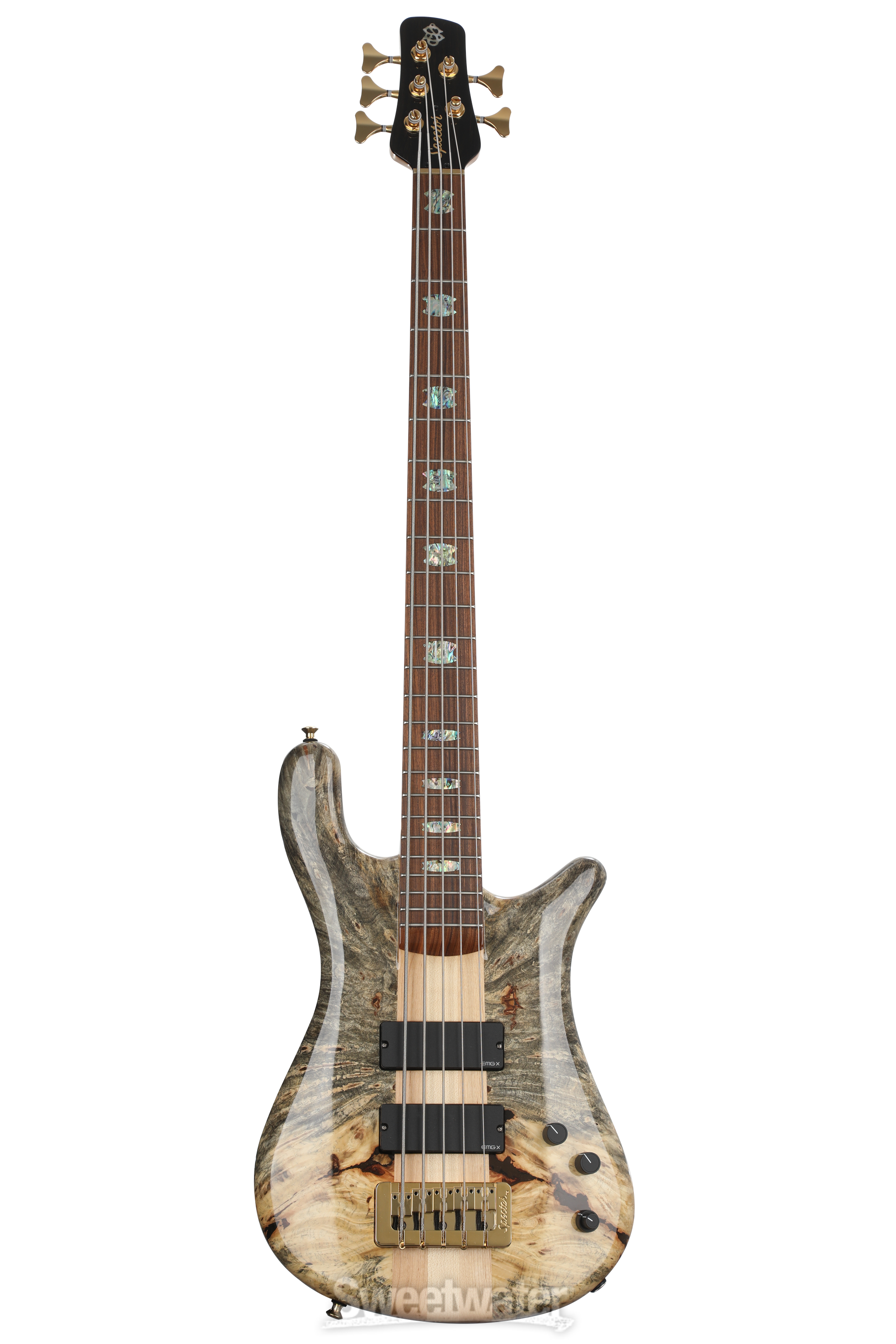 Spector USA NS-5XL Buckeye Burl Bass Guitar - Natural Gloss